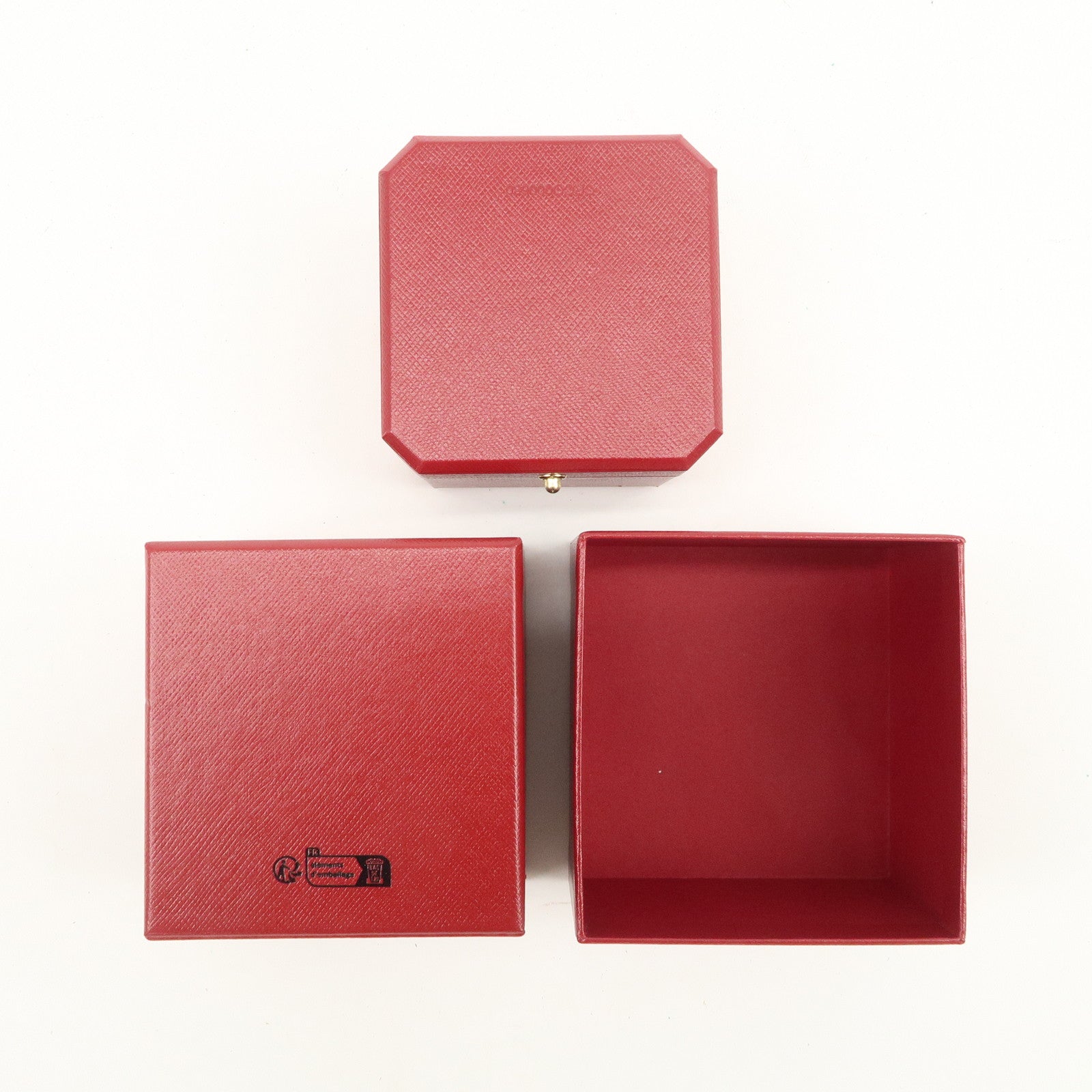 Cartier Set of 2 Jewelry Box Ring Box Display Box Red