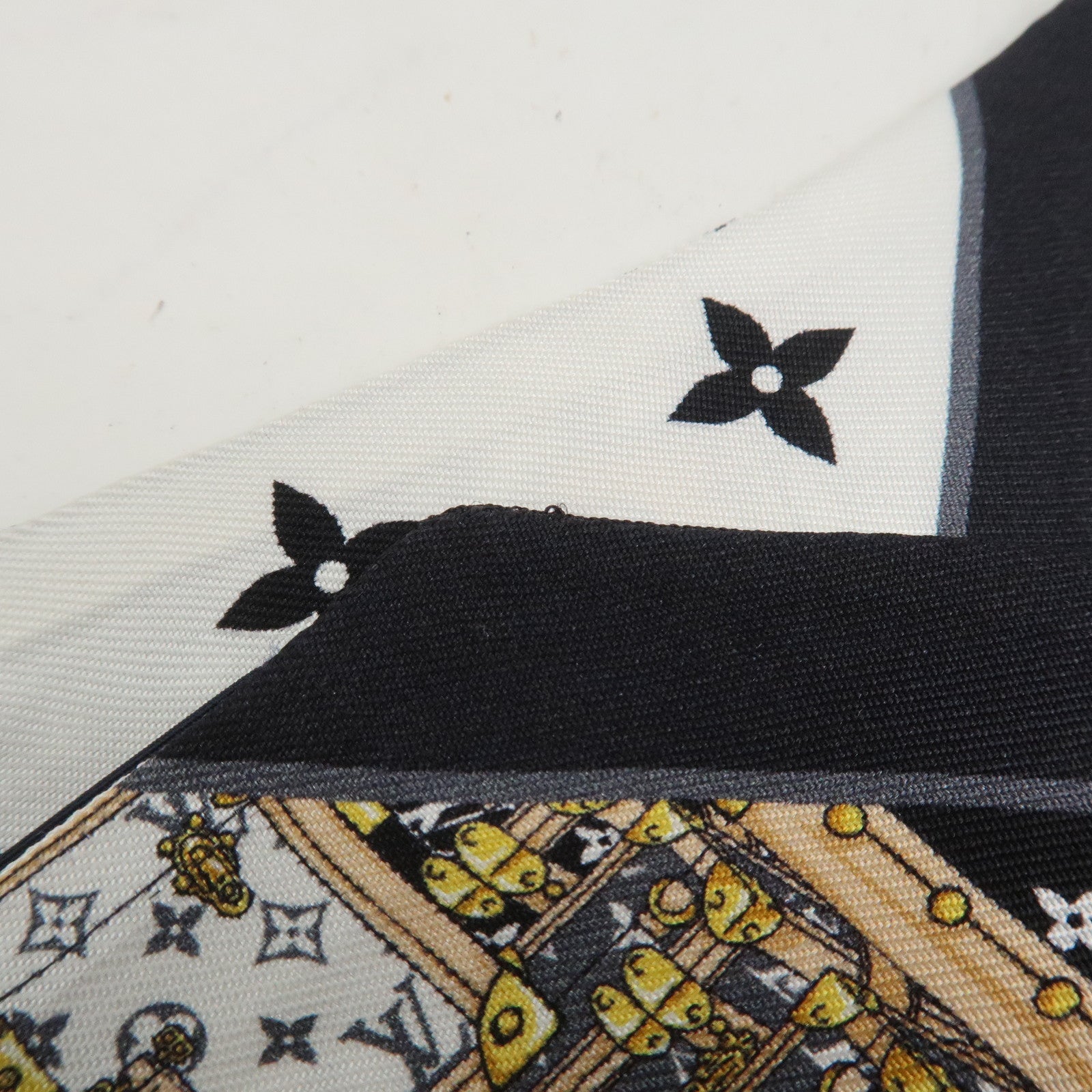 Louis Vuitton Bandeau BB Let's Go Silk 100% Scarf Black M76442