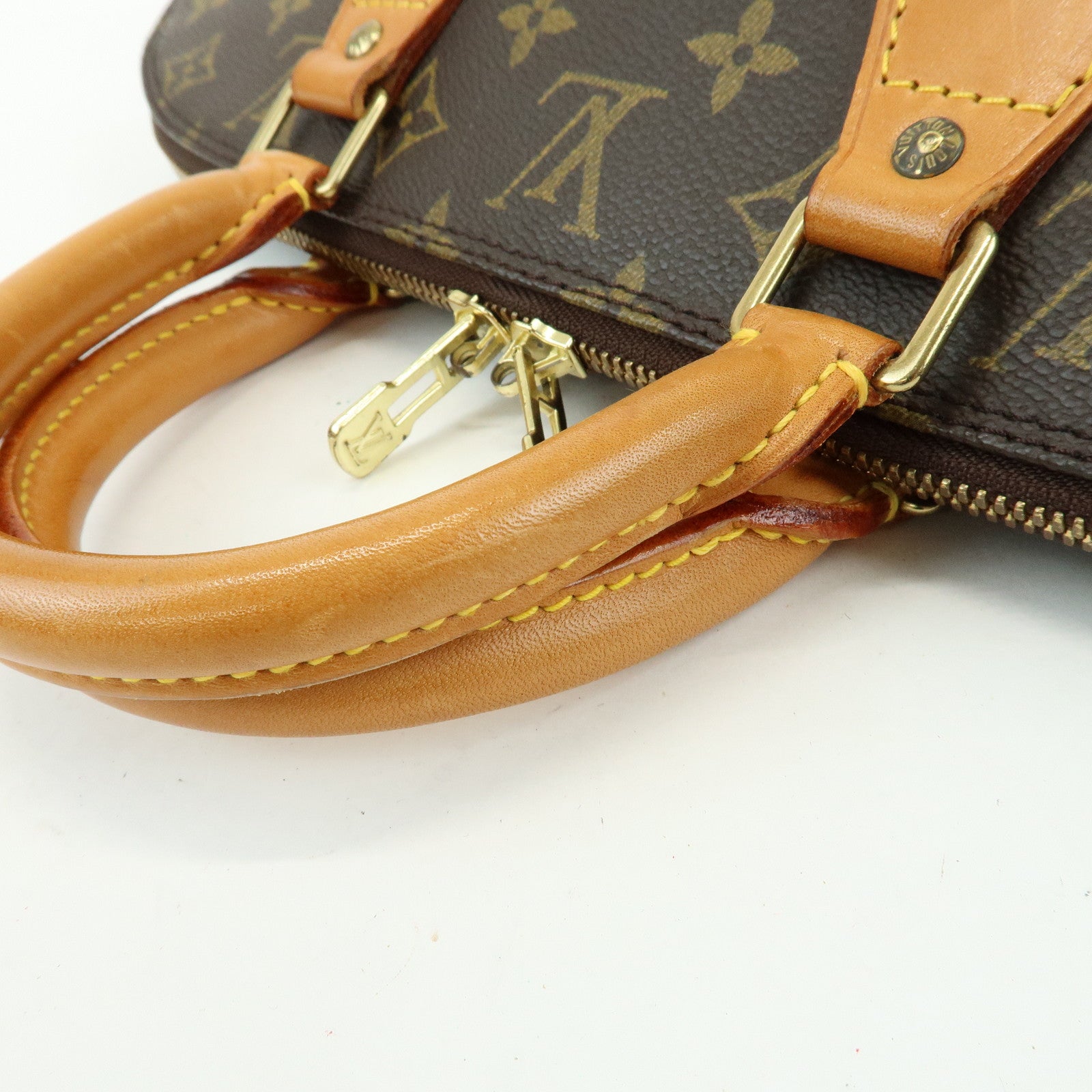 Louis Vuitton Monogram Alma PM Canvas Leather Hand Bag Brown M51130