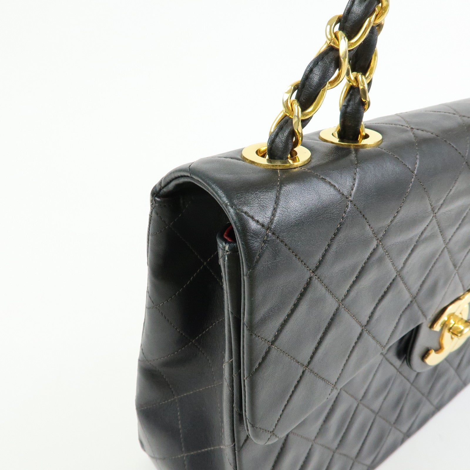 CHANEL Matelasse COCO Mark Chain Lamb Skin Shoulder Bag A01094