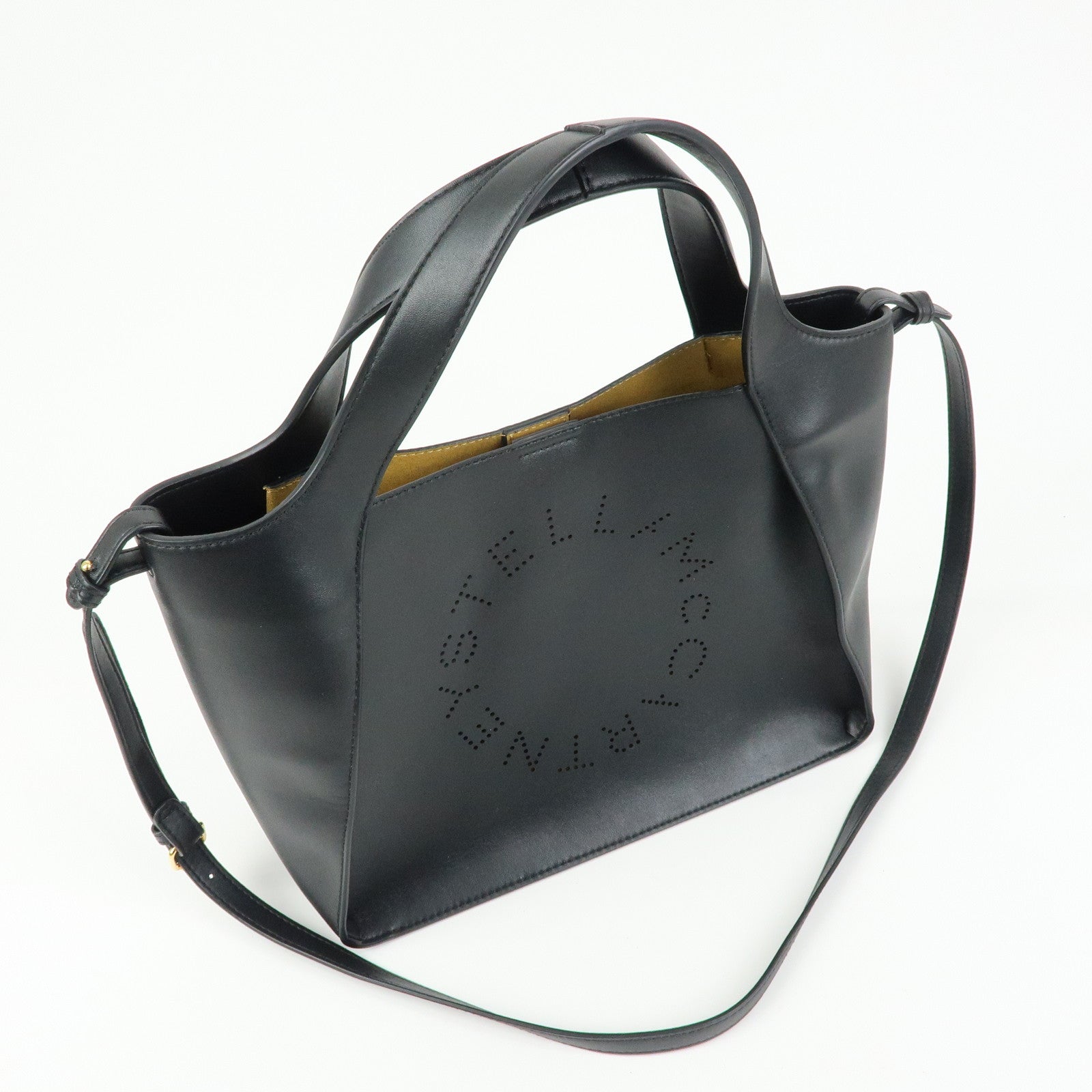 STELLA MCCARTNEY Faux Leather 2Way Bag Hand Shoulder Bag Black
