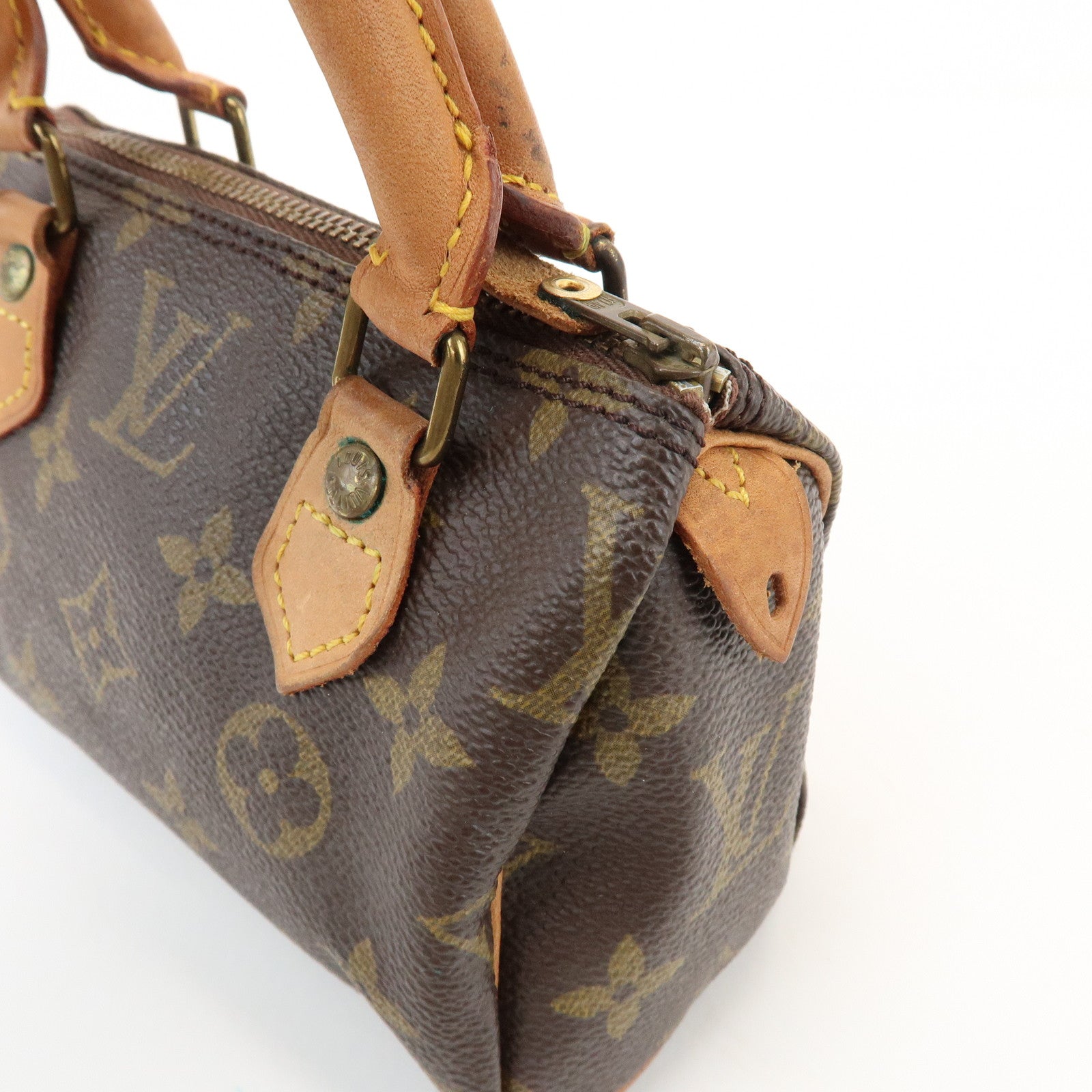 Louis Vuitton Monogram Mini Speedy Hand Bag & Strap Brown M41534