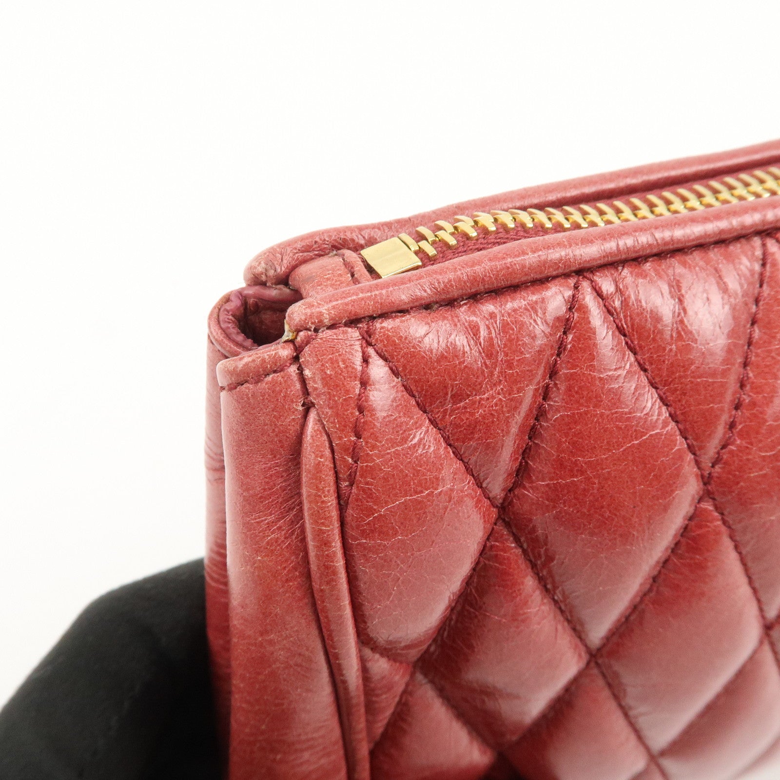 MIU MIU Matelasse Leather MI Clutch Bag Pink 5N1455