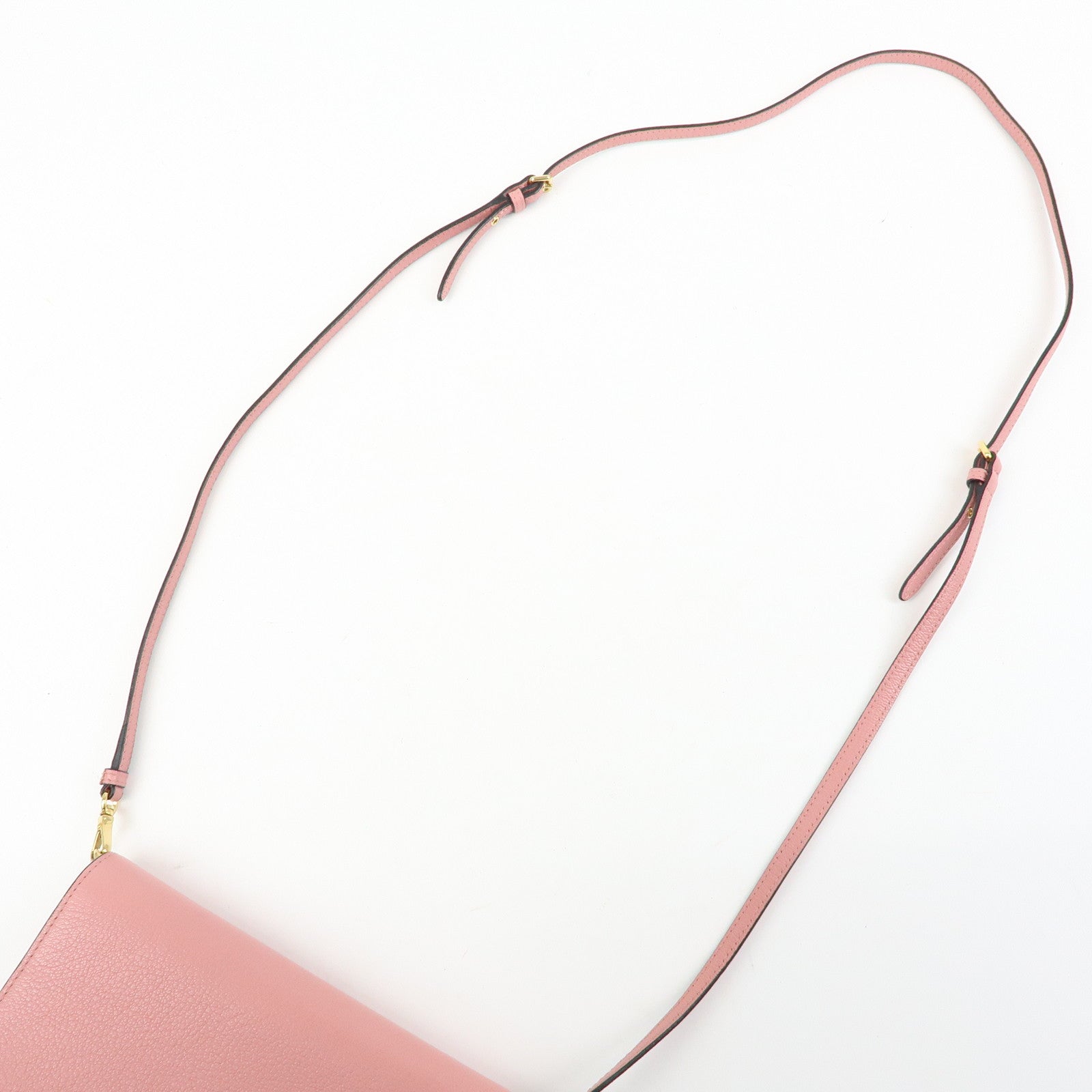 MIU MIU Madras Leather 2Way Clutch Bag Shoulder Bag Pink 5ZH044