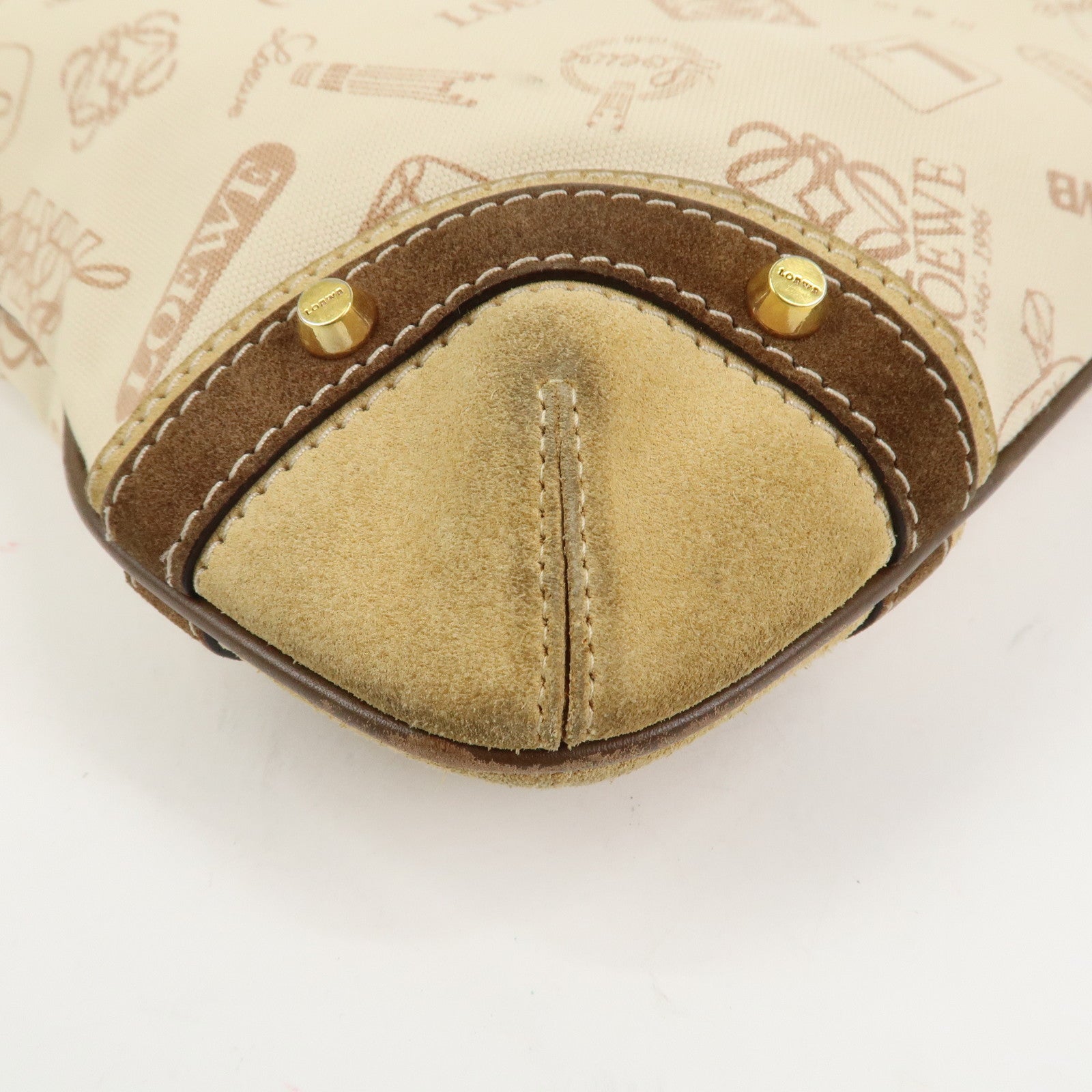 LOEWE Anagram Canvas Suede Leather 160th Anniversary Shoulder Bag
