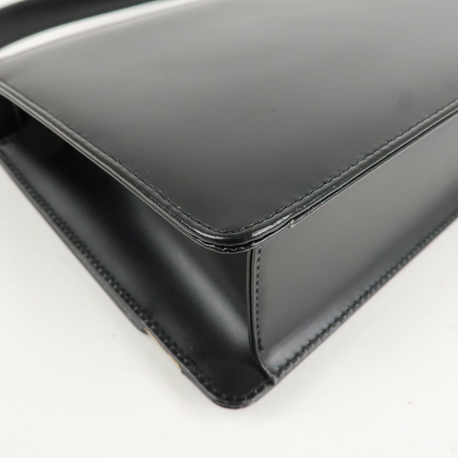 BURBERRY Nova Plaid PVC Leather Shoulder Bag Hand Bag Black Beige Used