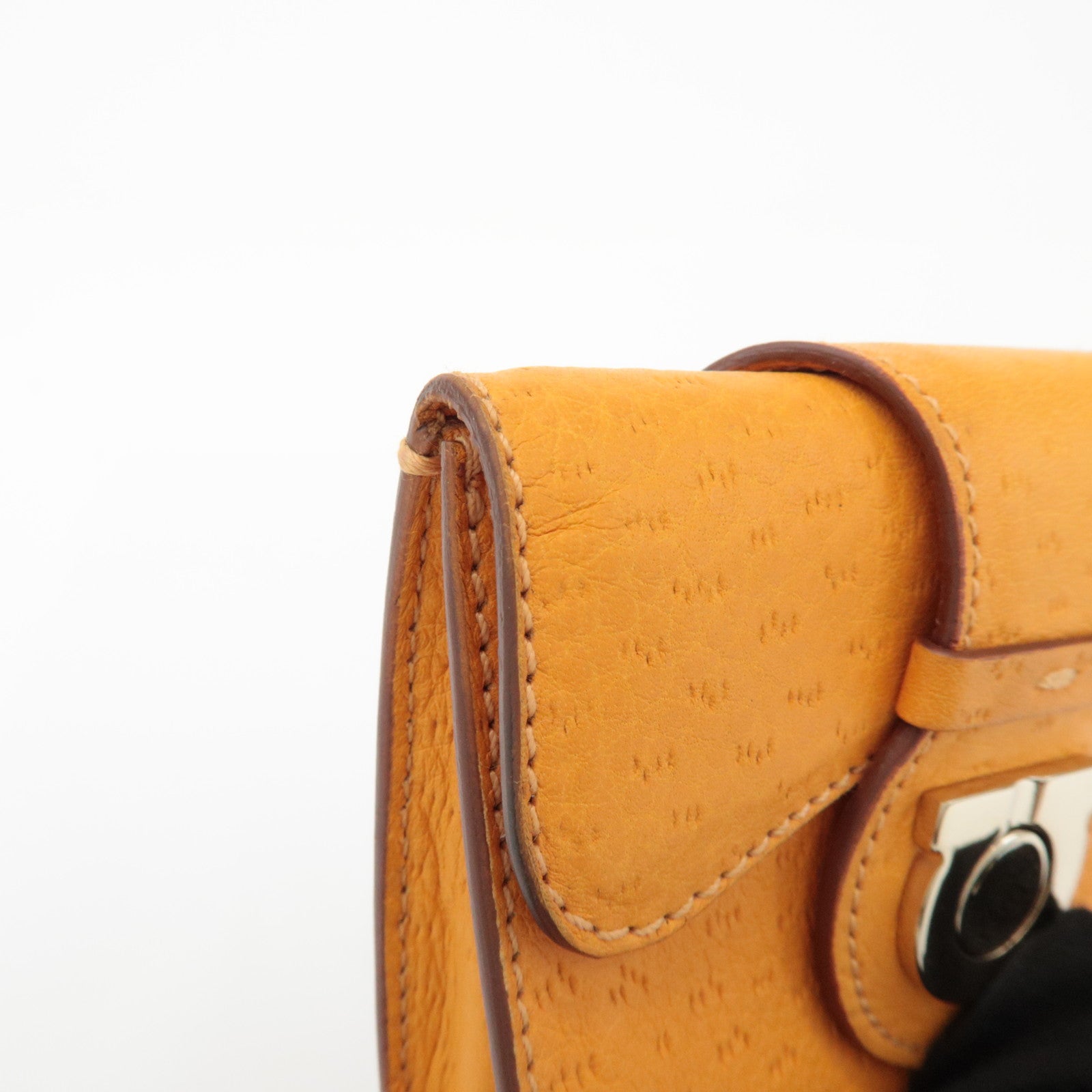 Ferragamo Gancini Leather Coin Case Coin Purse Key Case Orange