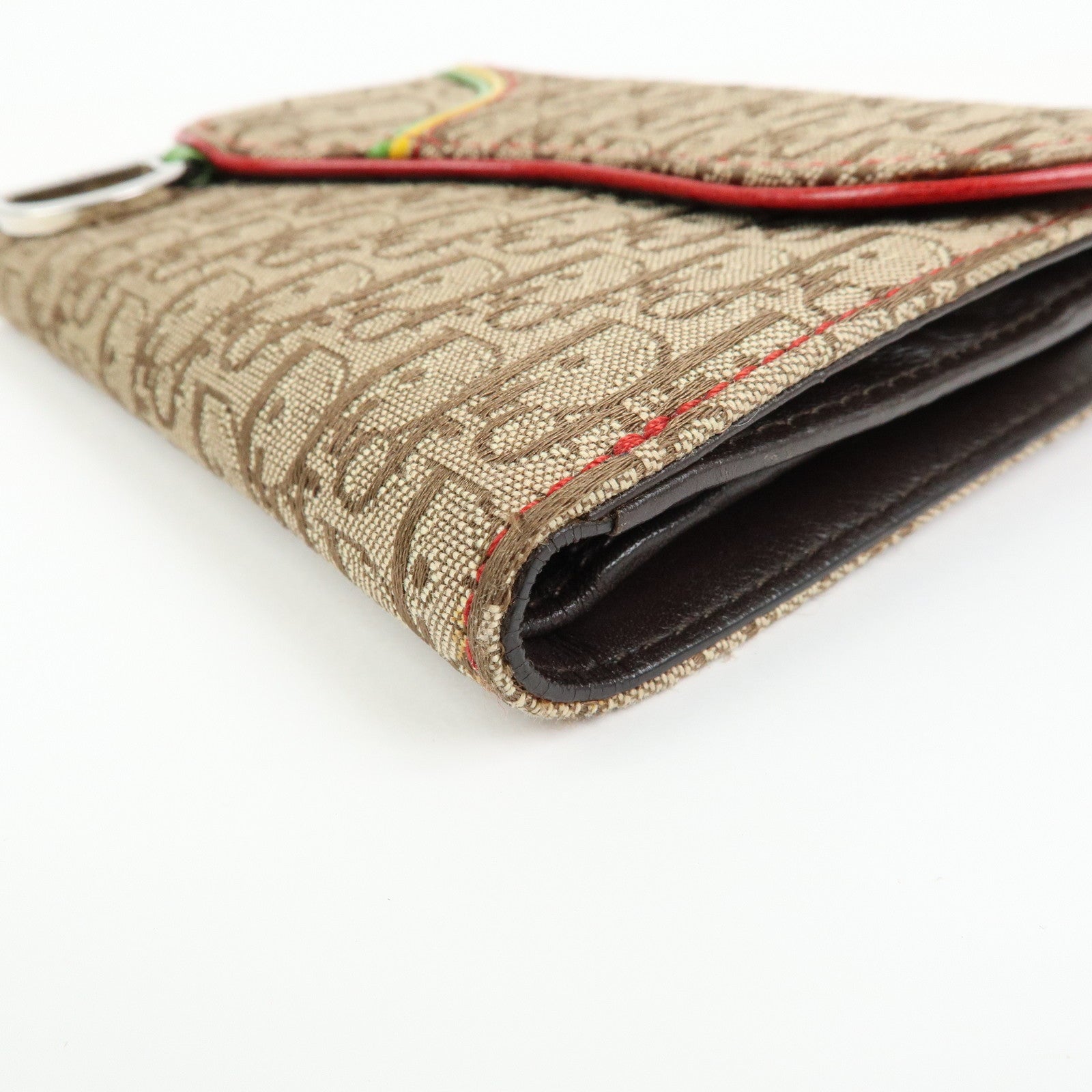 Christian Dior Rasta Trotter Saddle Jacquard Canvas Compact Wallet