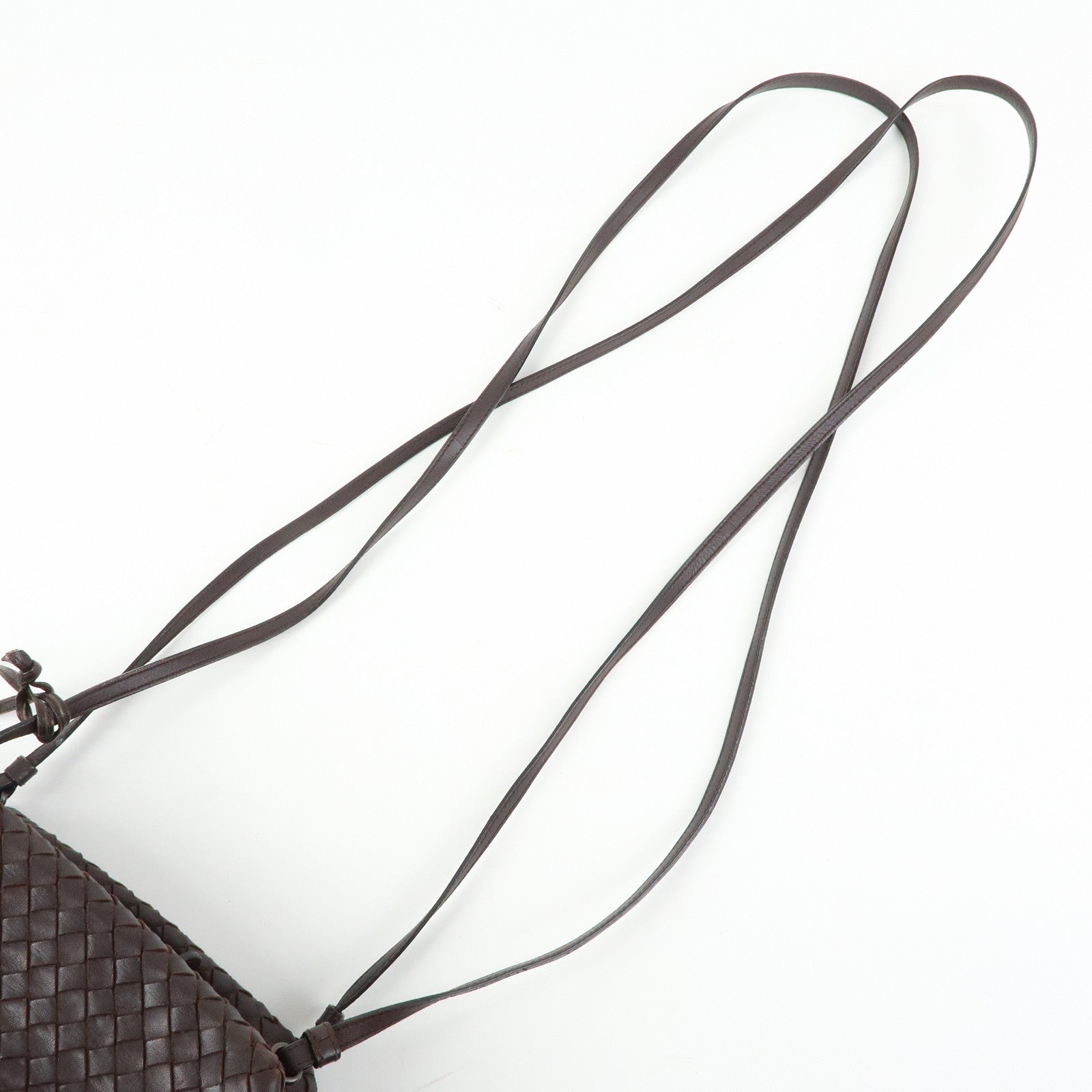 BOTTEGA VENETA Intrecciato Leather Shoulder Bag Brown 255693