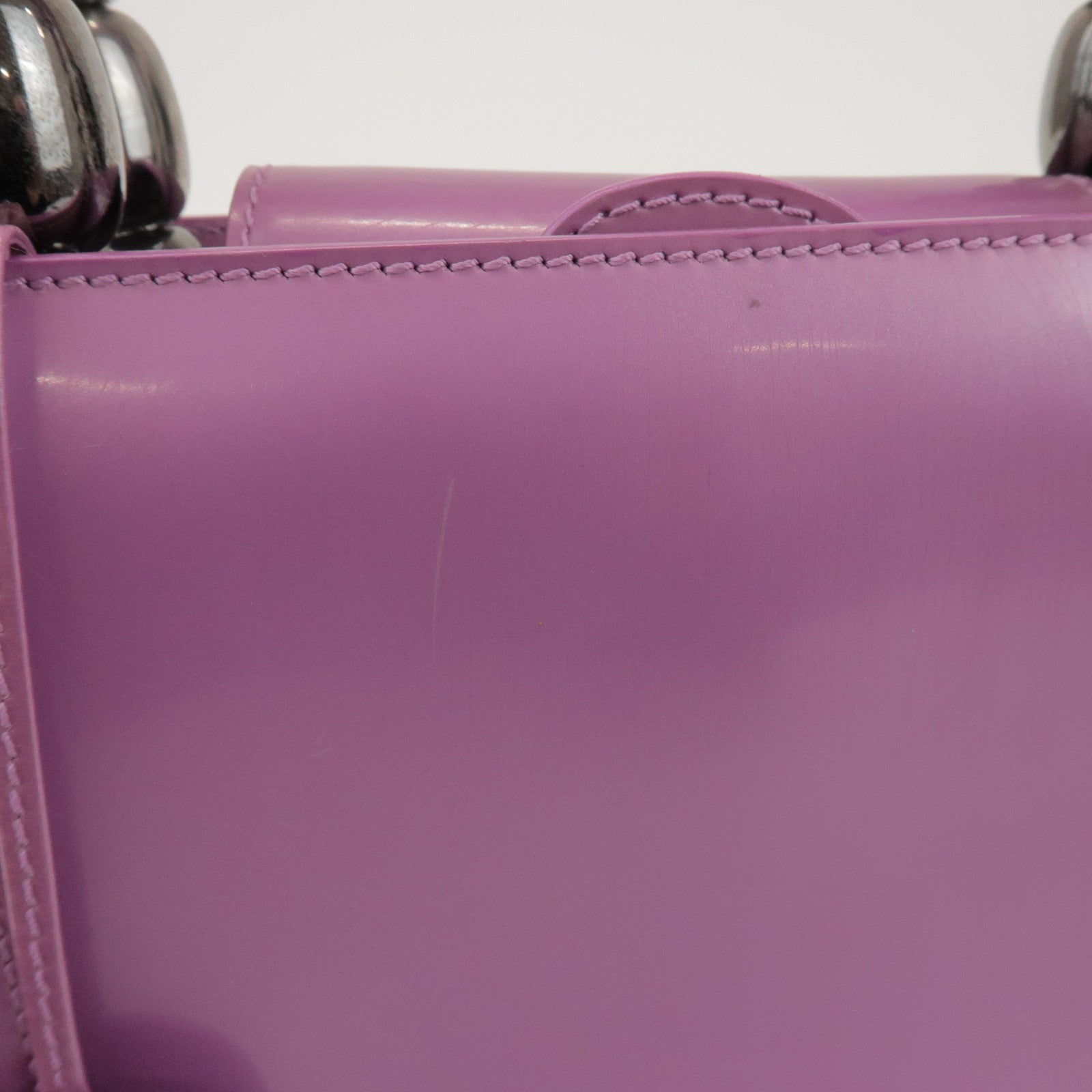 Christian Dior Maris Pearl Patent Leather Hand Bag Purple
