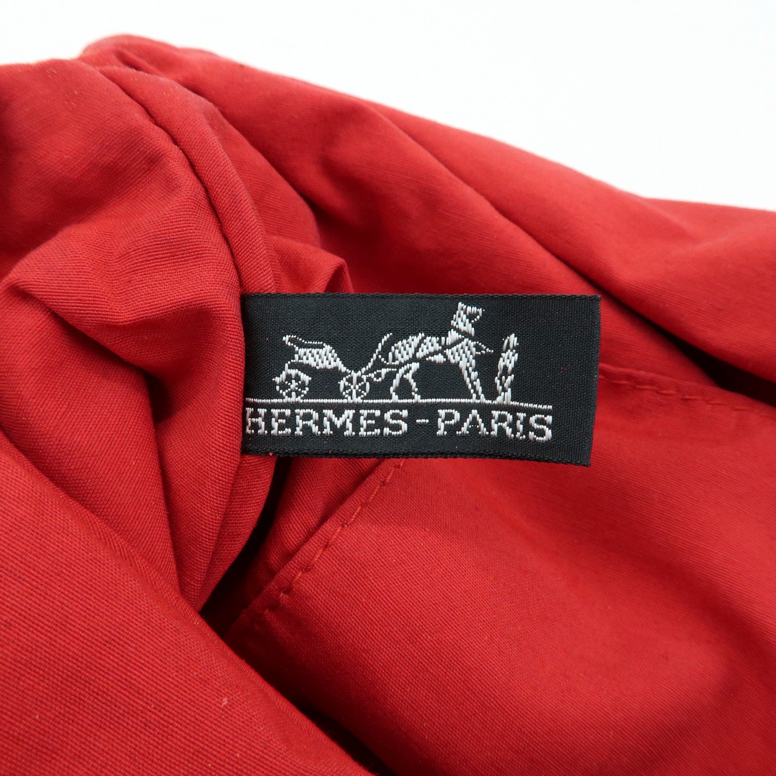 HERMES Cotton Canvas Bolide Pouch GM Cosmetic Pouch Red