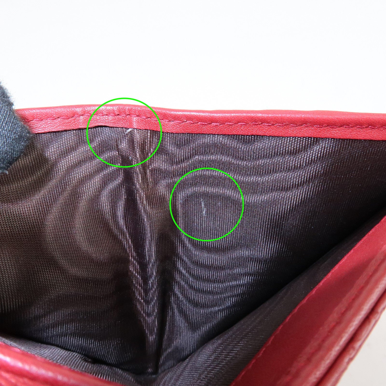 GUCCI Micro Guccissima Leather Bi-Fold Compact Wallet Red 449395 Used