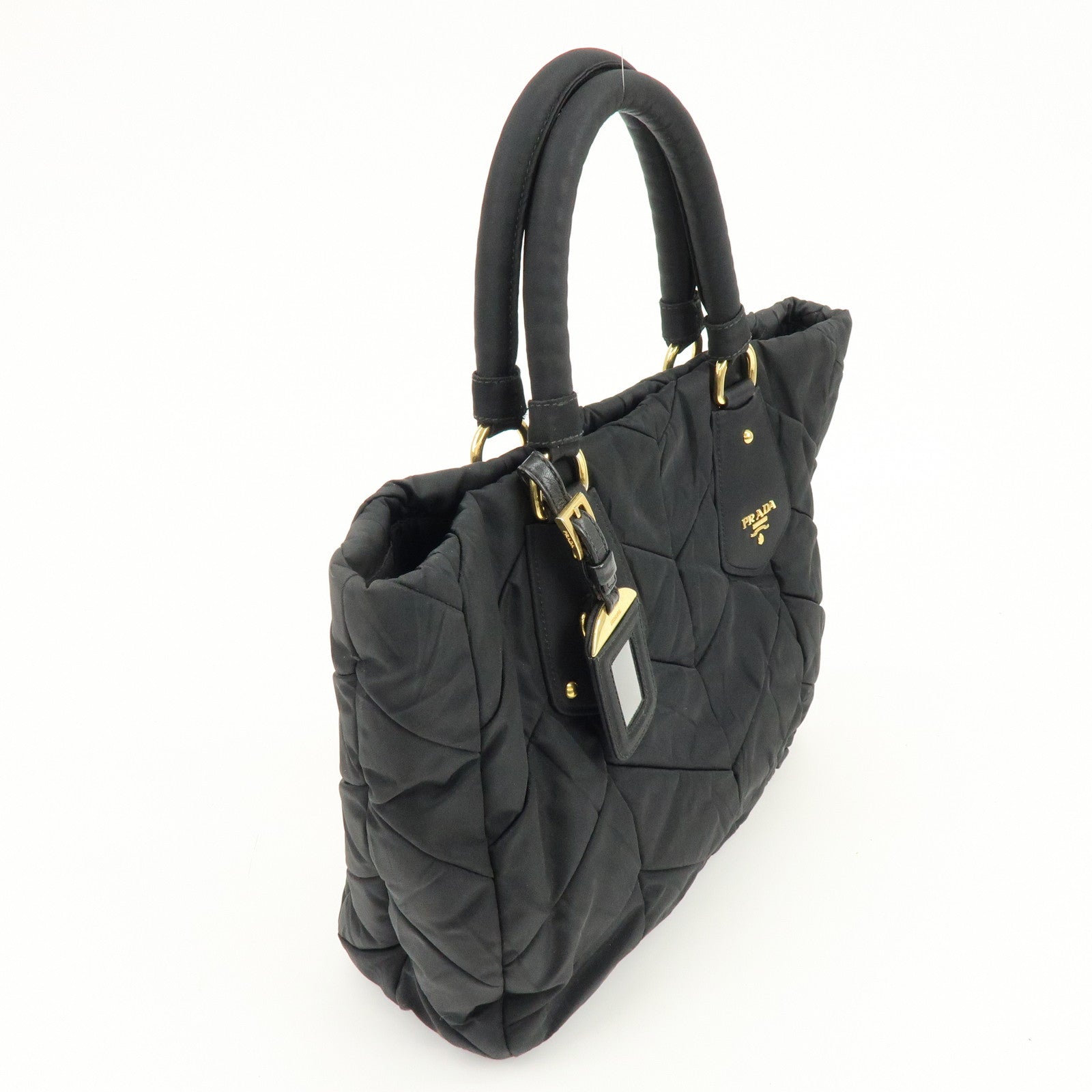 PRADA Nylon 2Way Bag Hand Bag Shoulder Bag Black BN1593