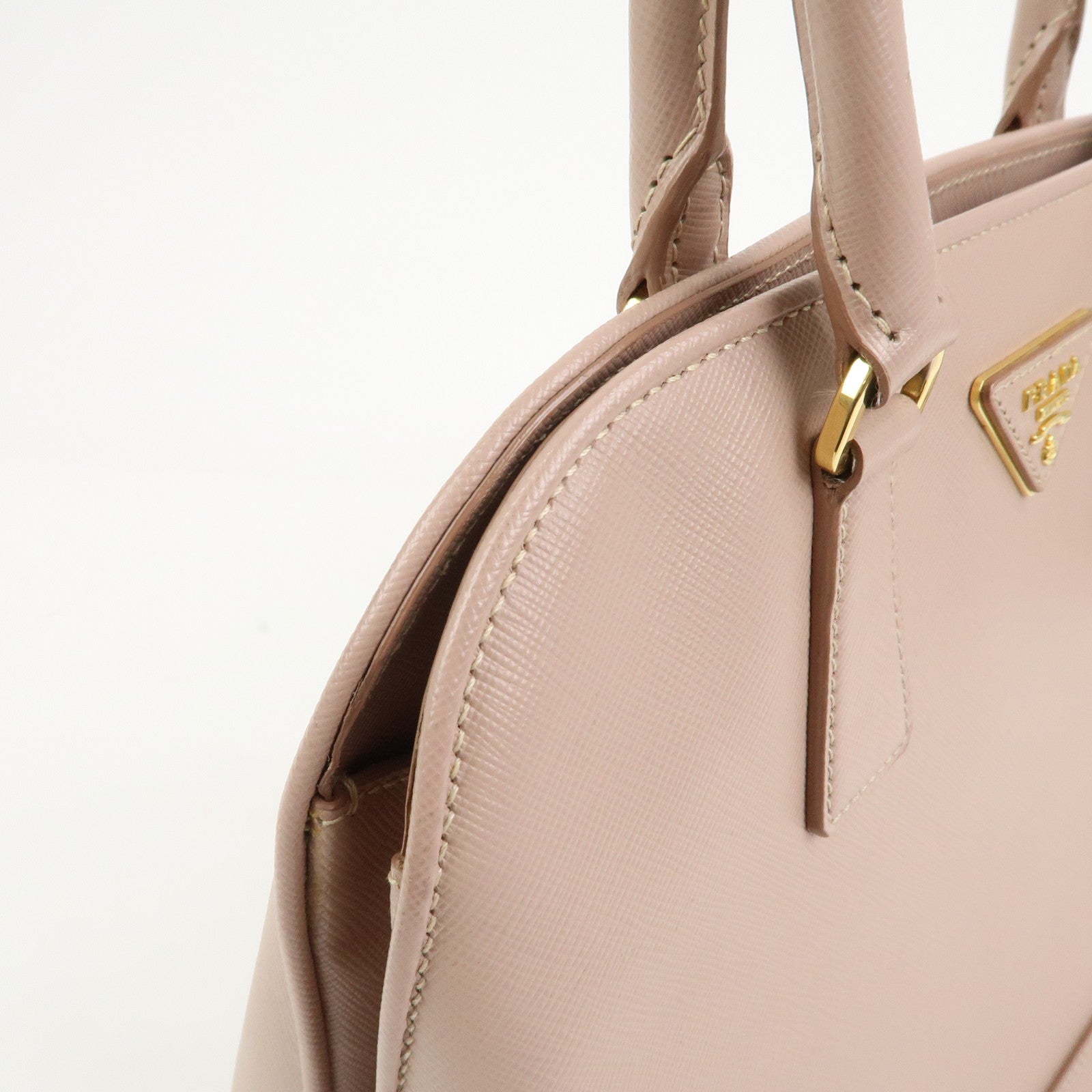 PRADA Triangle Logo Saffiano Leather 2Way Bag Hand Bag Pink BN2567