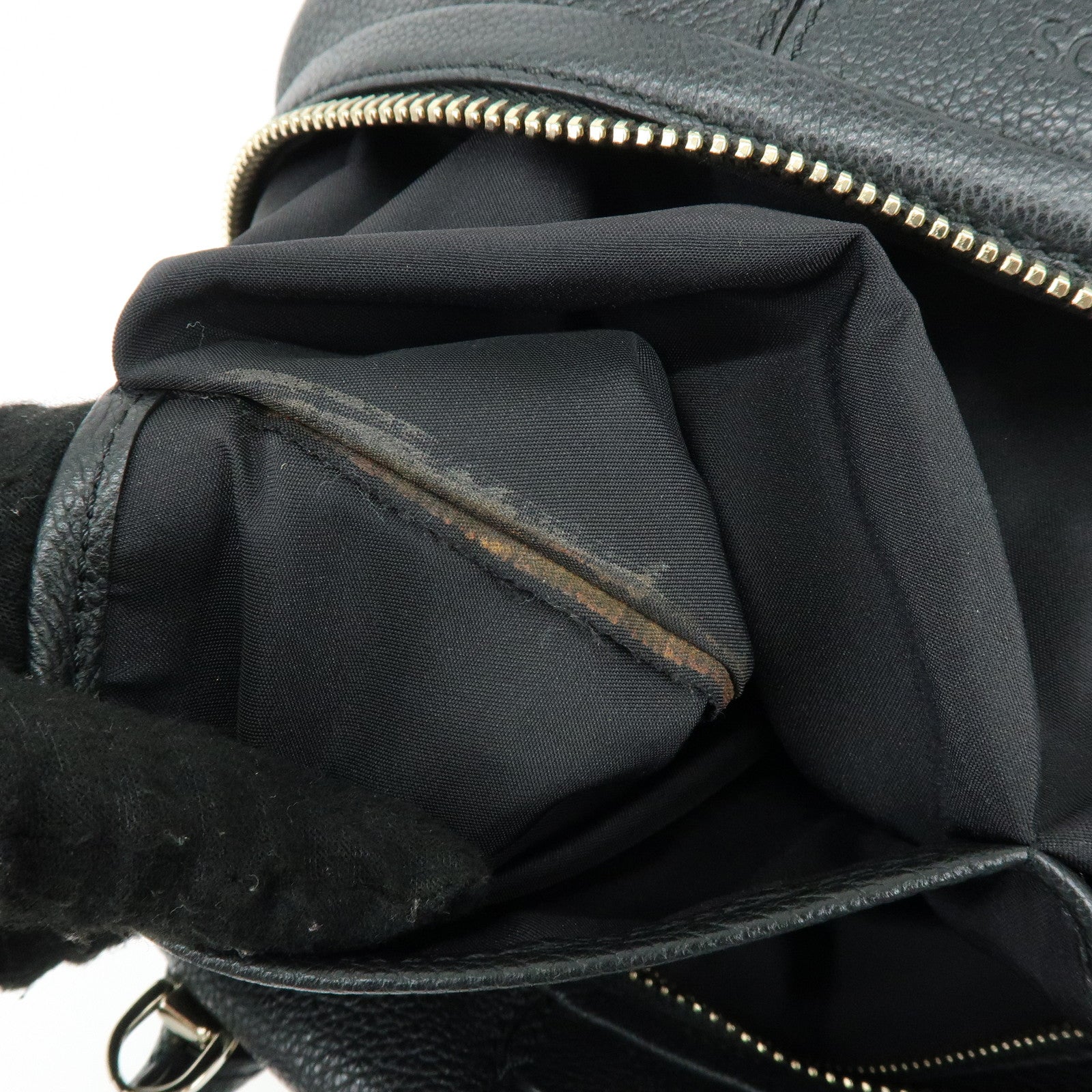 TOD'S Leather 2Way Bag Boston Bag Shoulder Bag Black