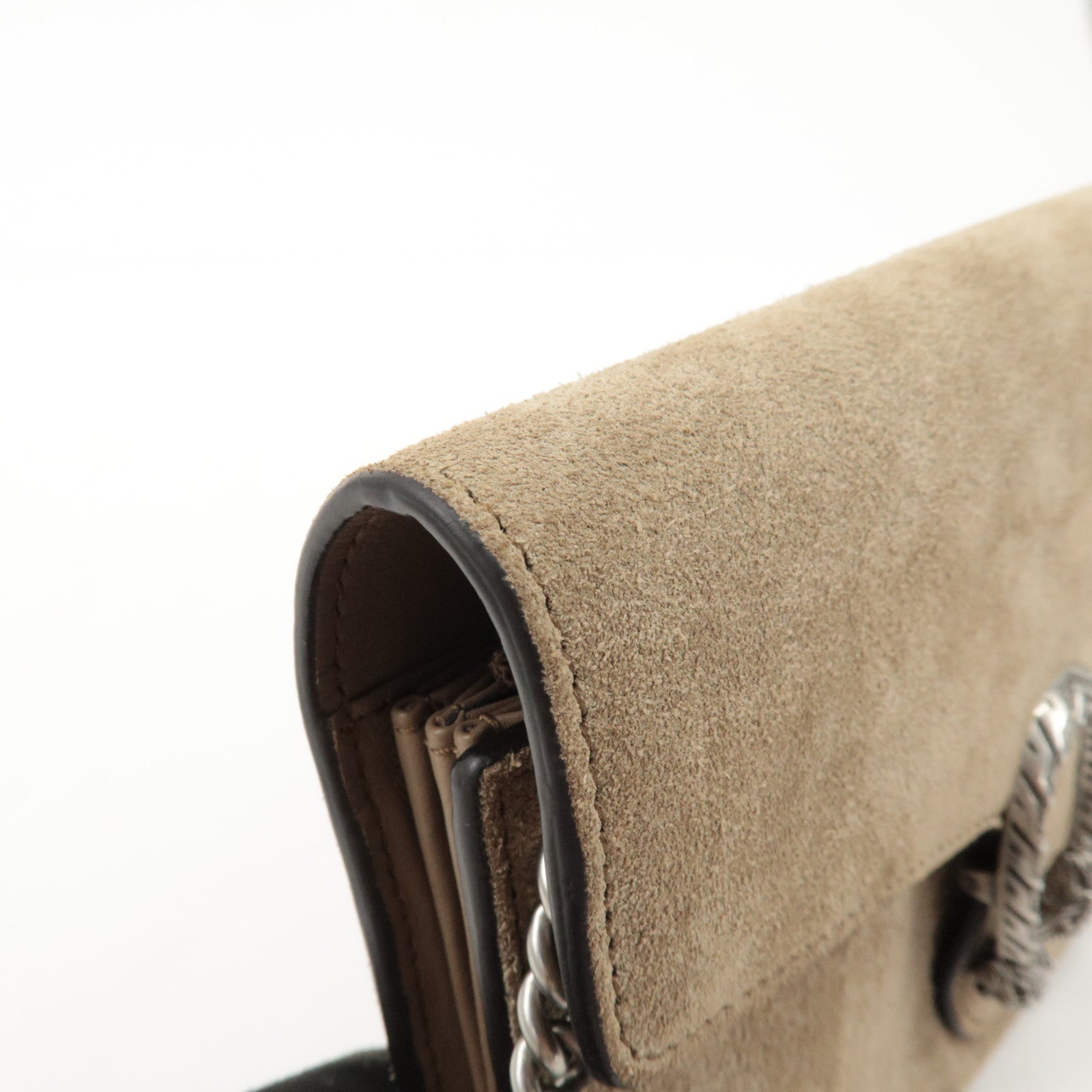 GUCCI Dionysus Suede Chain Shoulder Bag Beige Silver 401231 Used
