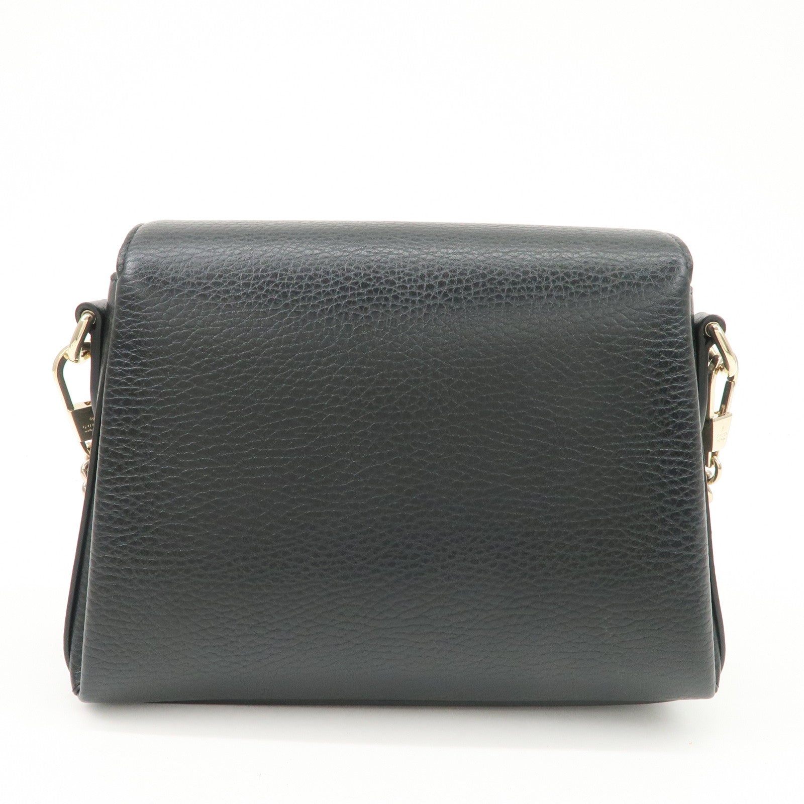 GUCCI Interlocking G Leather Chain Shoulder Bag Black 607720 Used