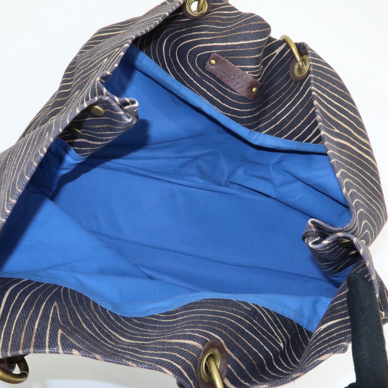 BOTTEGA VENETA Canvas Leather Tote Bag Hand Bag Brown