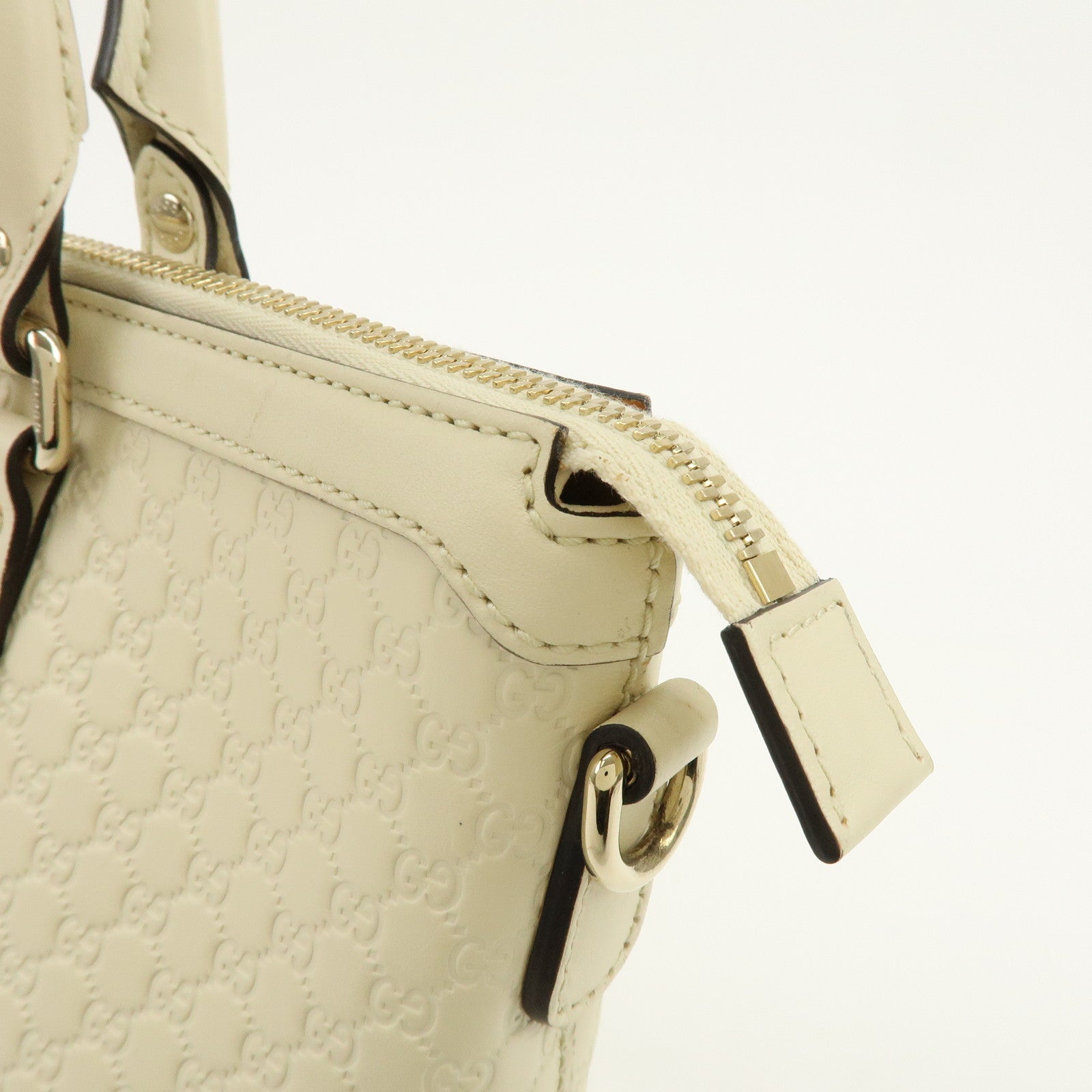 GUCCI Microguccissima Leather 2Way Bag Hand Bag Ivory 449656