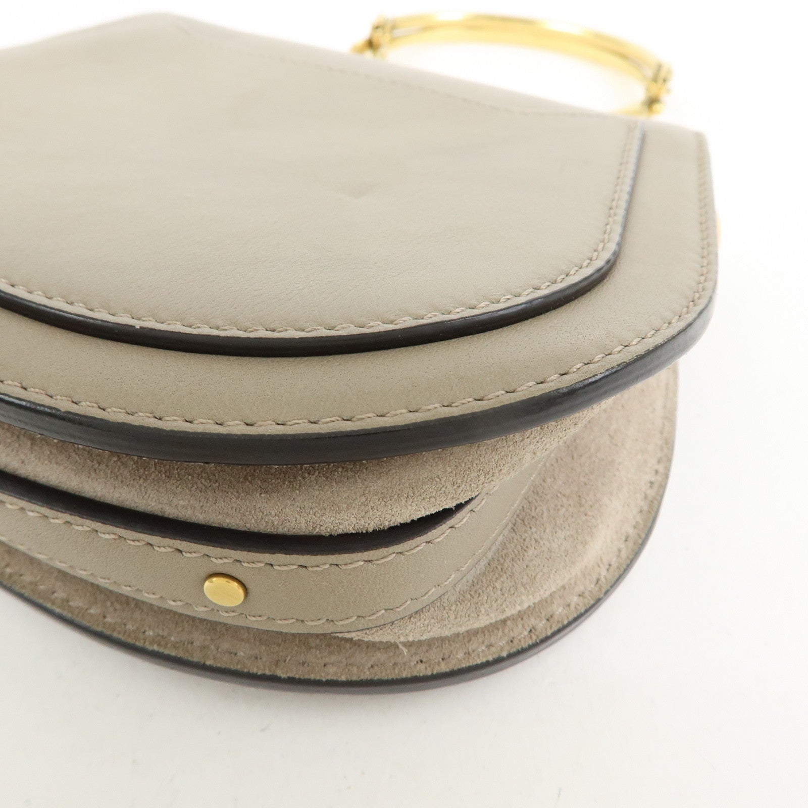 Chloe Nile Leather 2Way Bag Shoulder Bag Hand Bag Greige