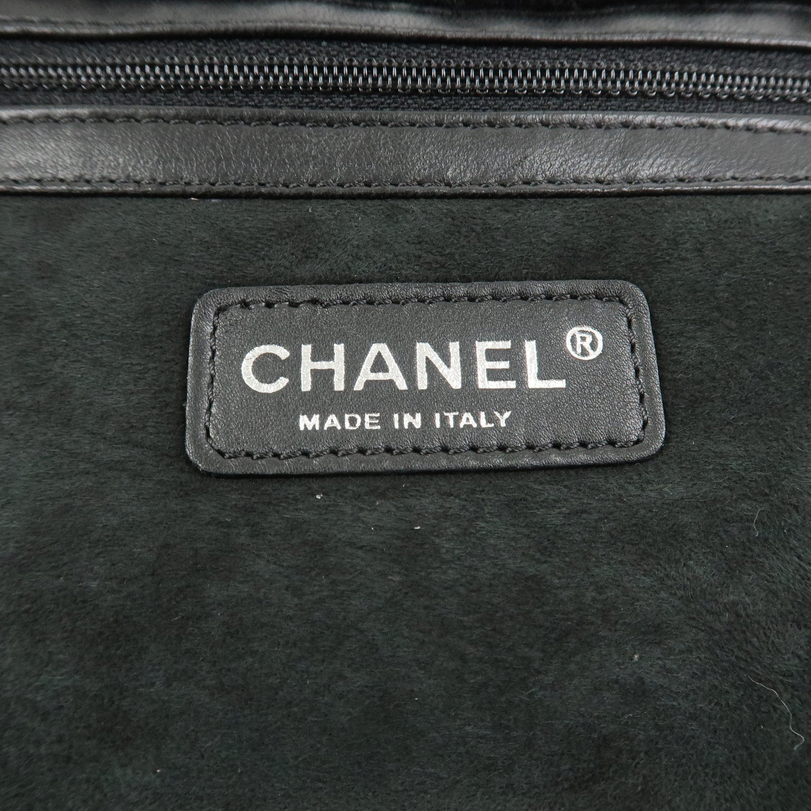 CHANEL Mouton Leather Chain Shoulder Bag Hand Bag Black Silver