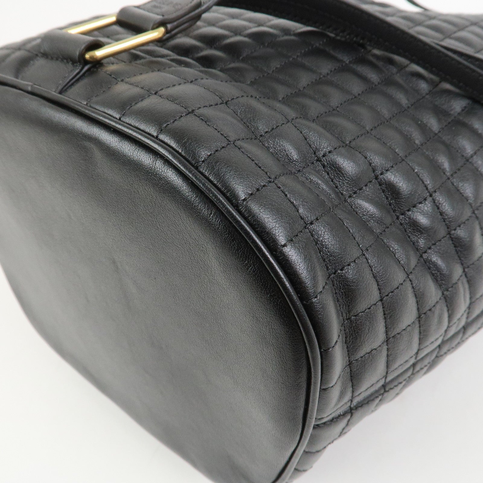 CELINE Quilted Leather Backpack Rucksack Shoulder Bag Black