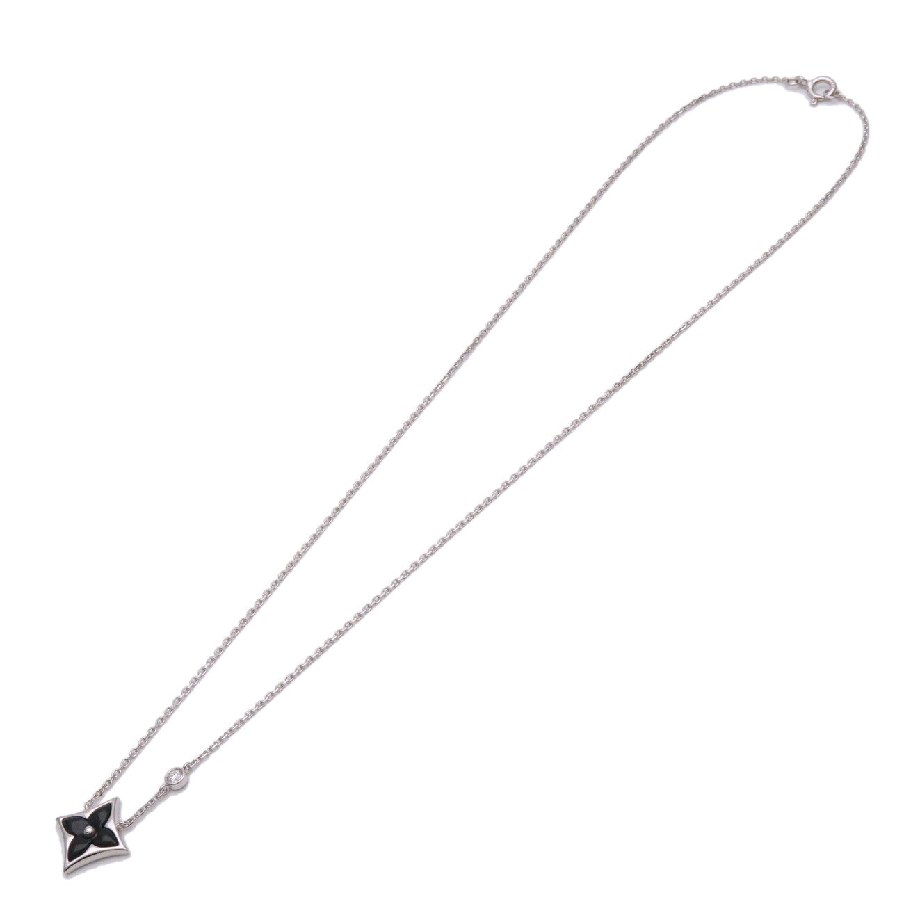 Louis Vuitton Pendentif Star Blossom Onyx 1P Diamond Necklace 750WG