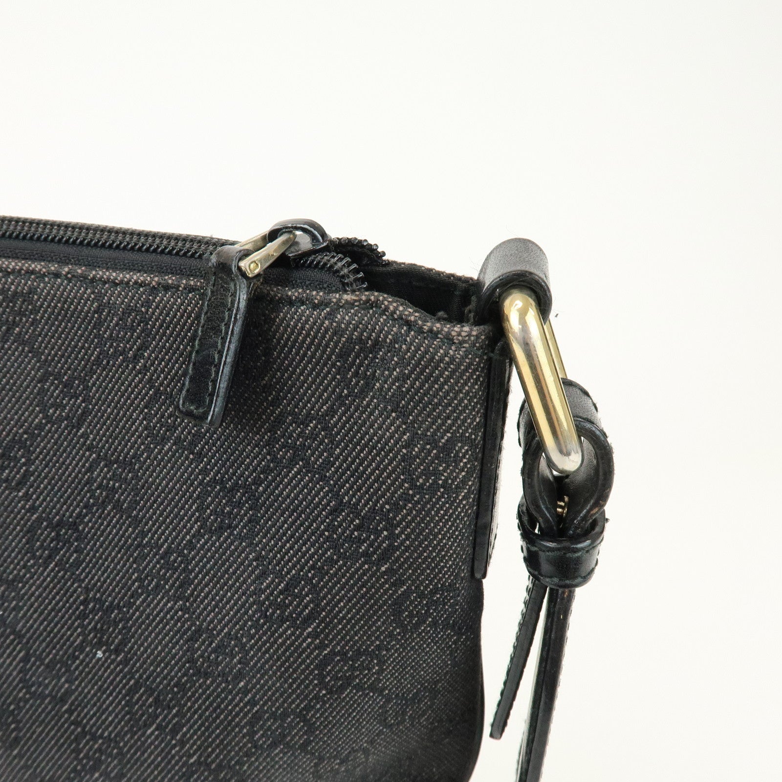 GUCCI GG Monogram GG Denim Shoulder Crossbody Bag Black 190628