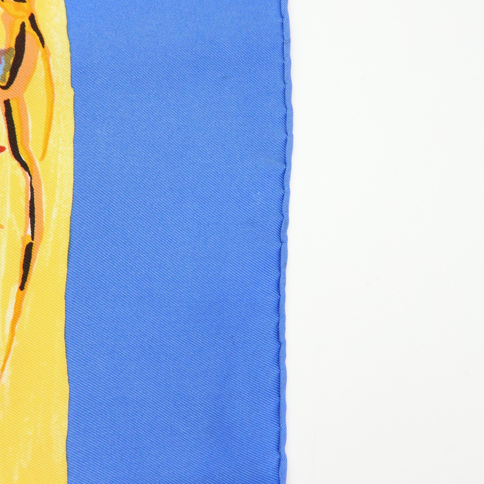HERMES Carre 90 Silk 100% Scarf Smiles in Third Millenary Blue