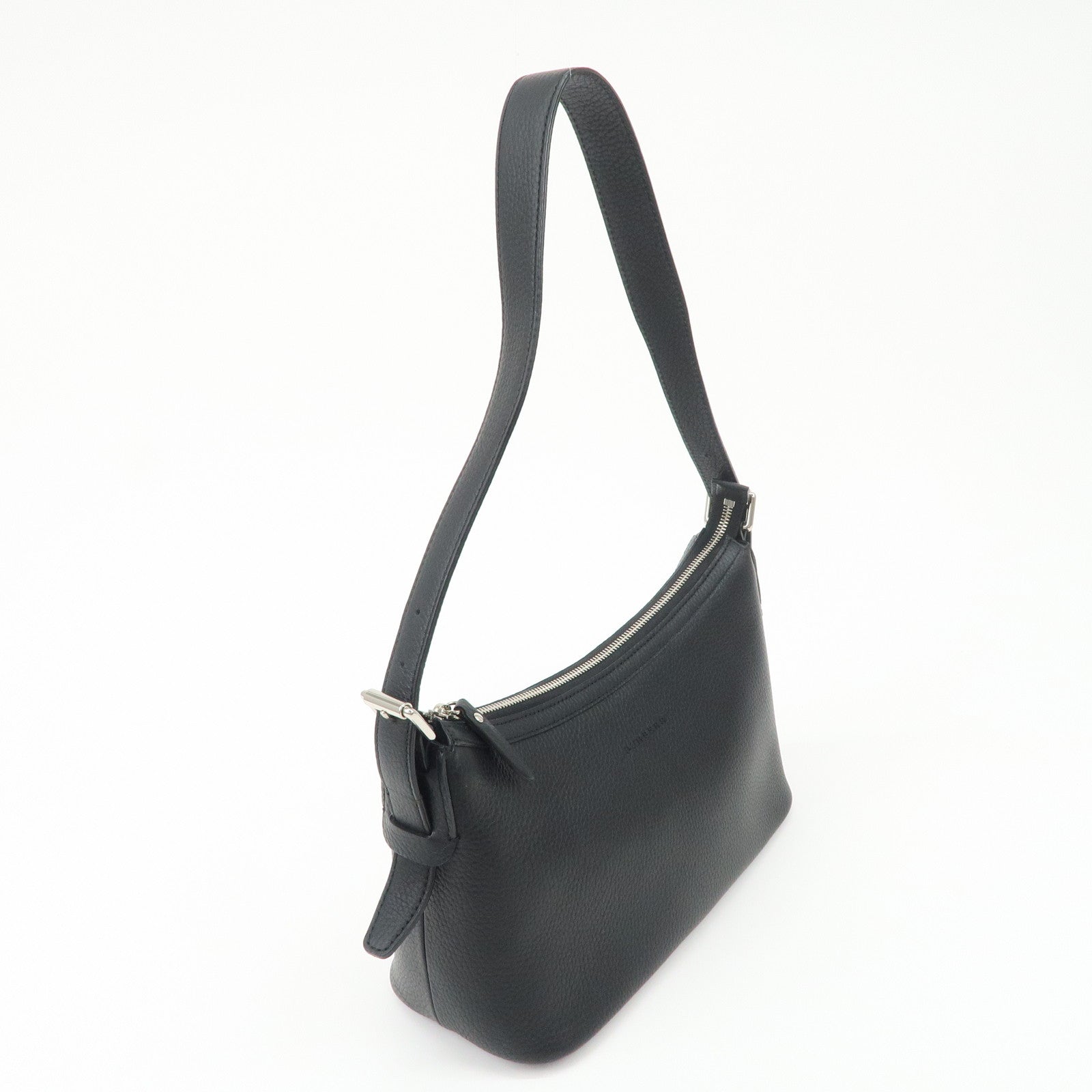 BURBERRY Leather Shoulder Bag Nova Plaid Black