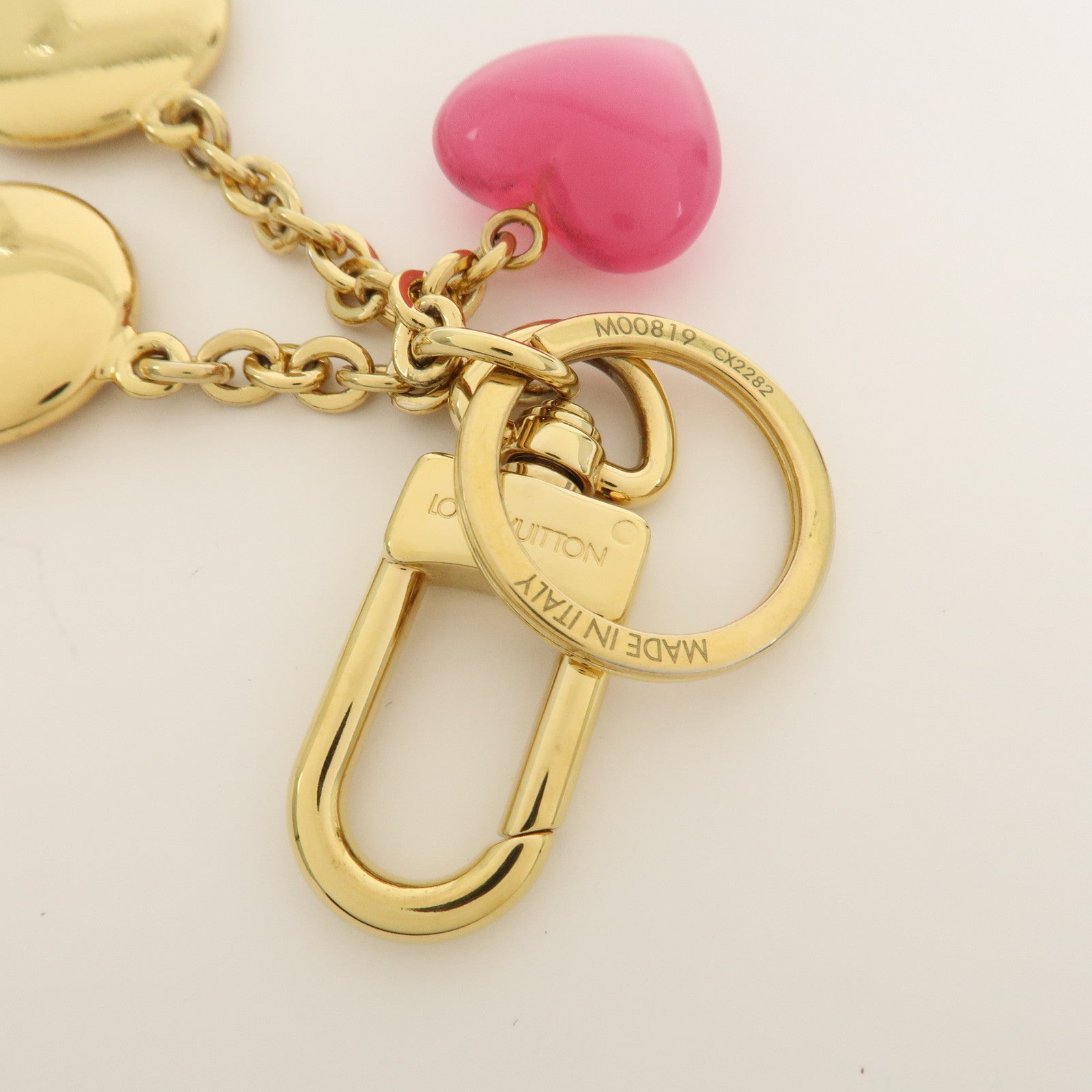 Louis Vuitton Metal Porte Cles LV Enamored Bag Charm Gold M00819