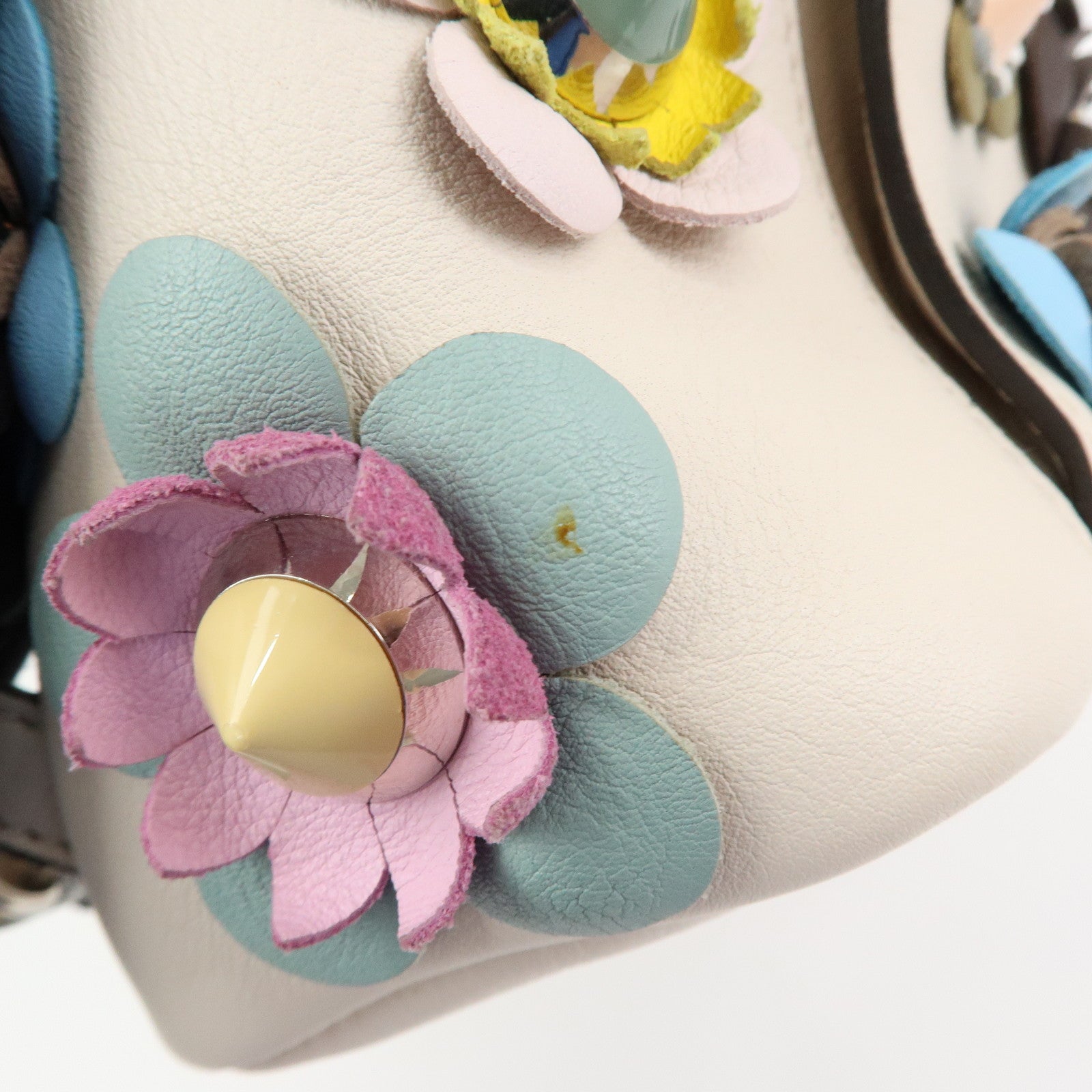 FENDI By The Way Calf Leather Flower Motif Backpack Studs 8BZ038