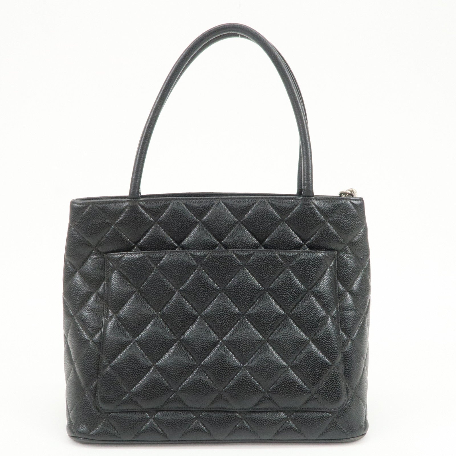 CHANEL Matelasse Caviarskin Medallion Tote Bag Hand Bag A01804