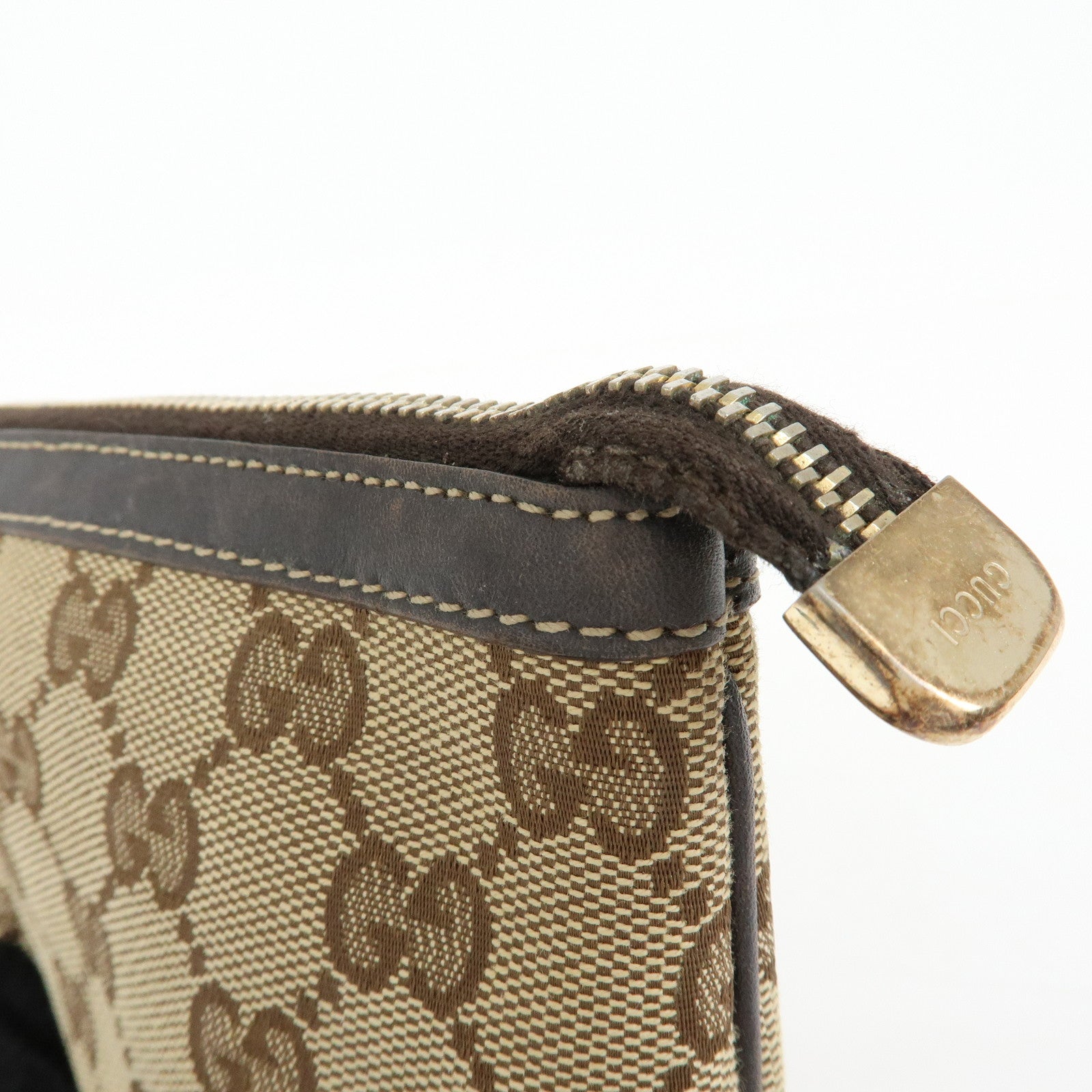 GUCCI Sherry Interlocking G Canvas Leather Mini Clutch Bag 191184