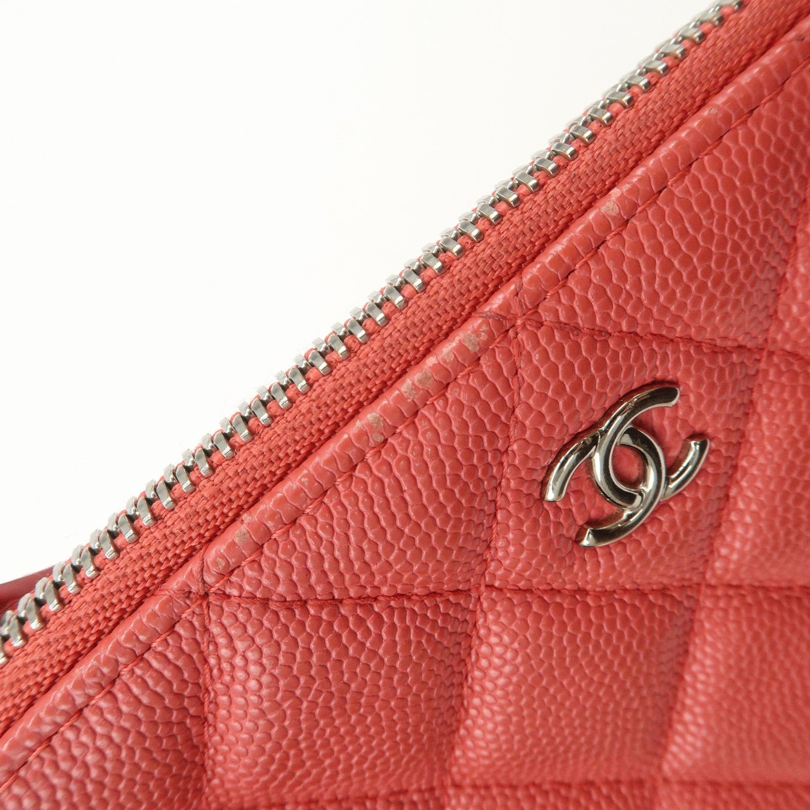 CHANEL Matelasse Caviarskin Classic Mini Pouch Pink A82365
