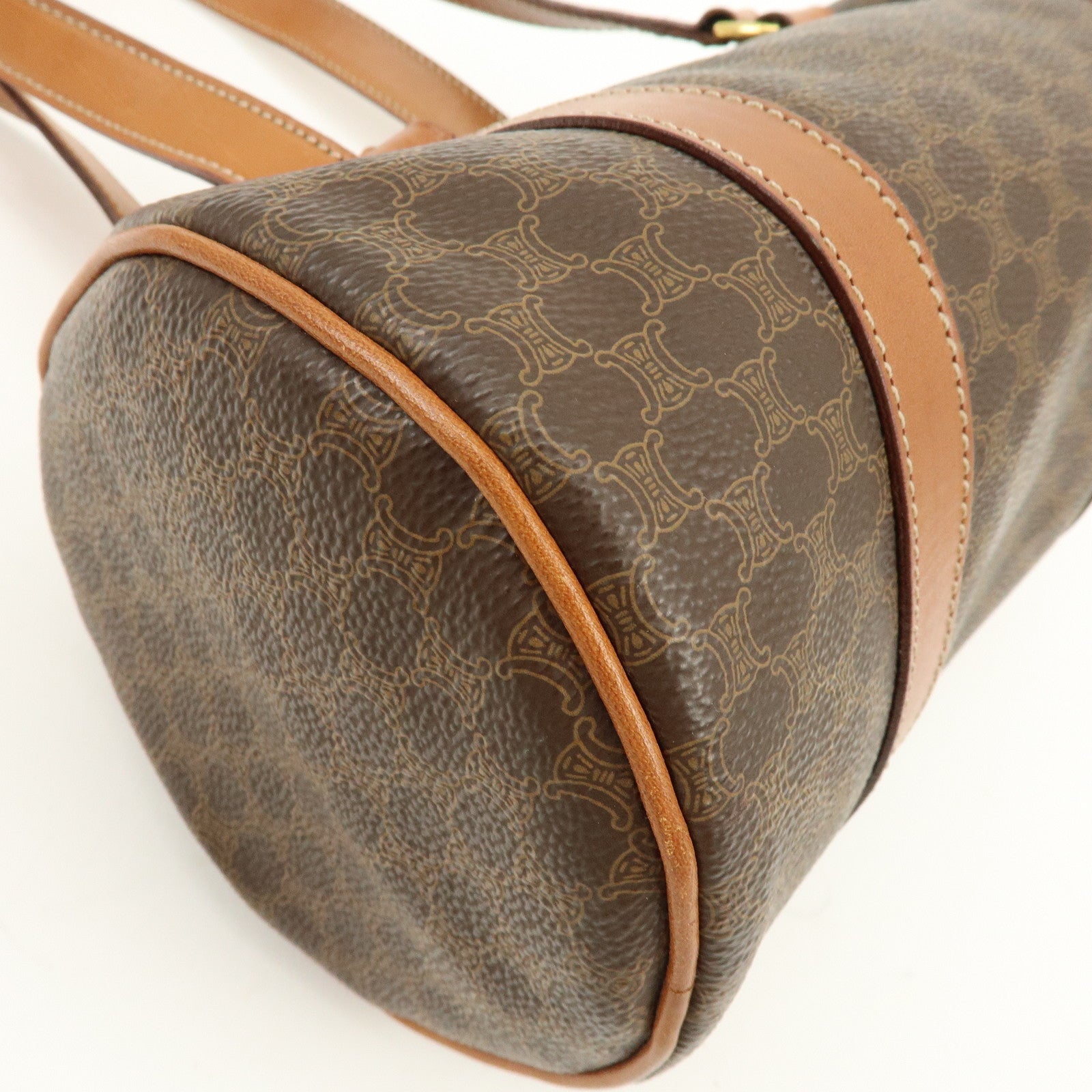 CELINE Macadam PVC Leather Shoulder Bag Hand Bag Brown