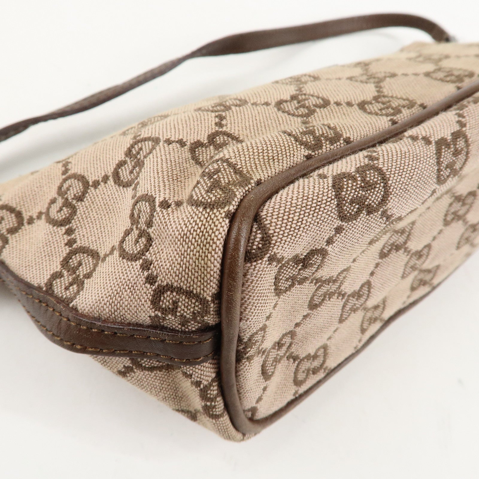 GUCCI GG Canvas Leather Canvas Accessory Pouch 039.1103.2123 Used