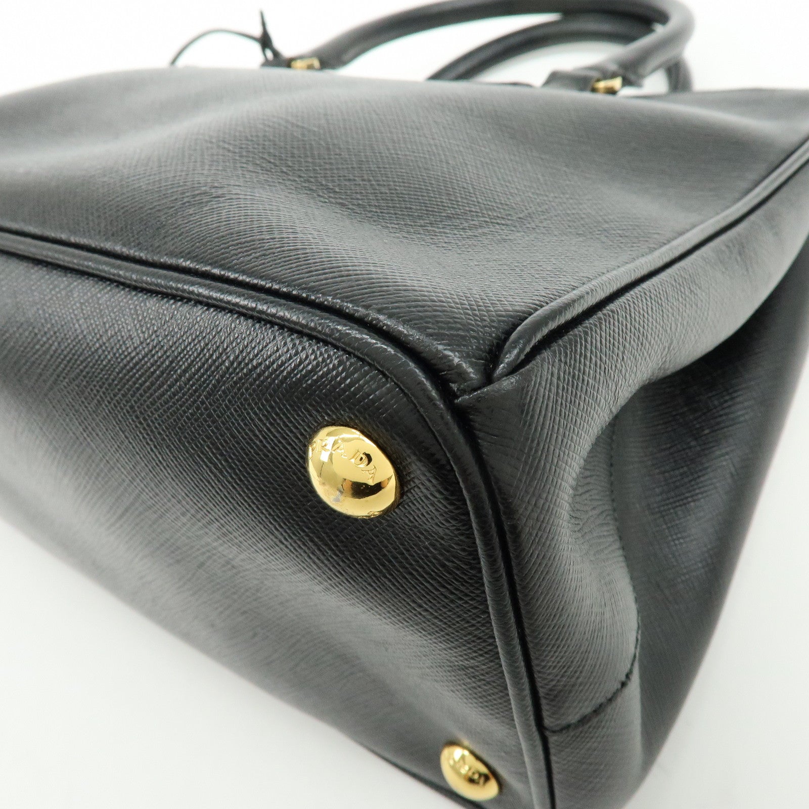 PRADA Traingle Logo Galleria Saffiano Leather 2Way Hand Bag 1BA863