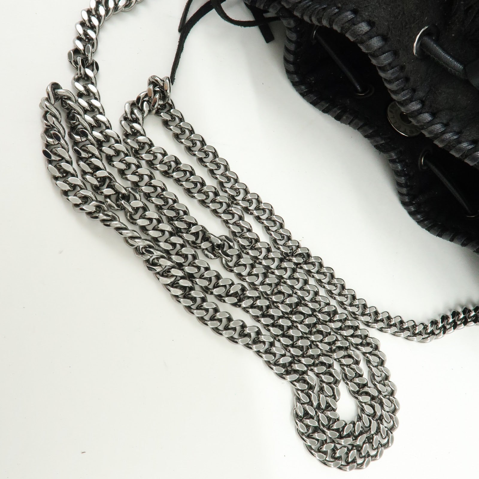 STELLA MCCARTNEY Falabella Fringe Bucket Shoulder Bag Black