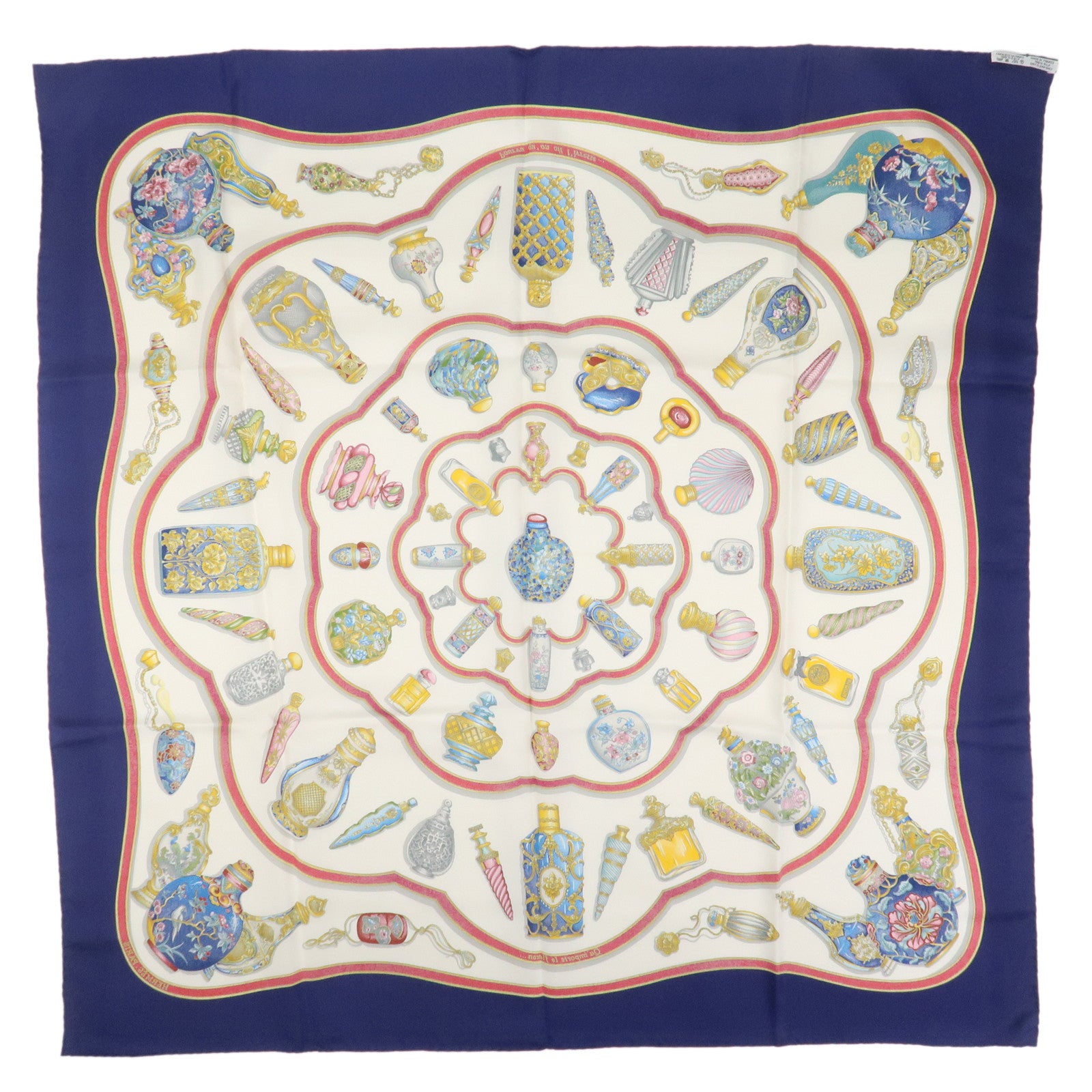 HERMES Carre 90 Silk 100% Scarf Pourvu qu'on ait l'ivresse White