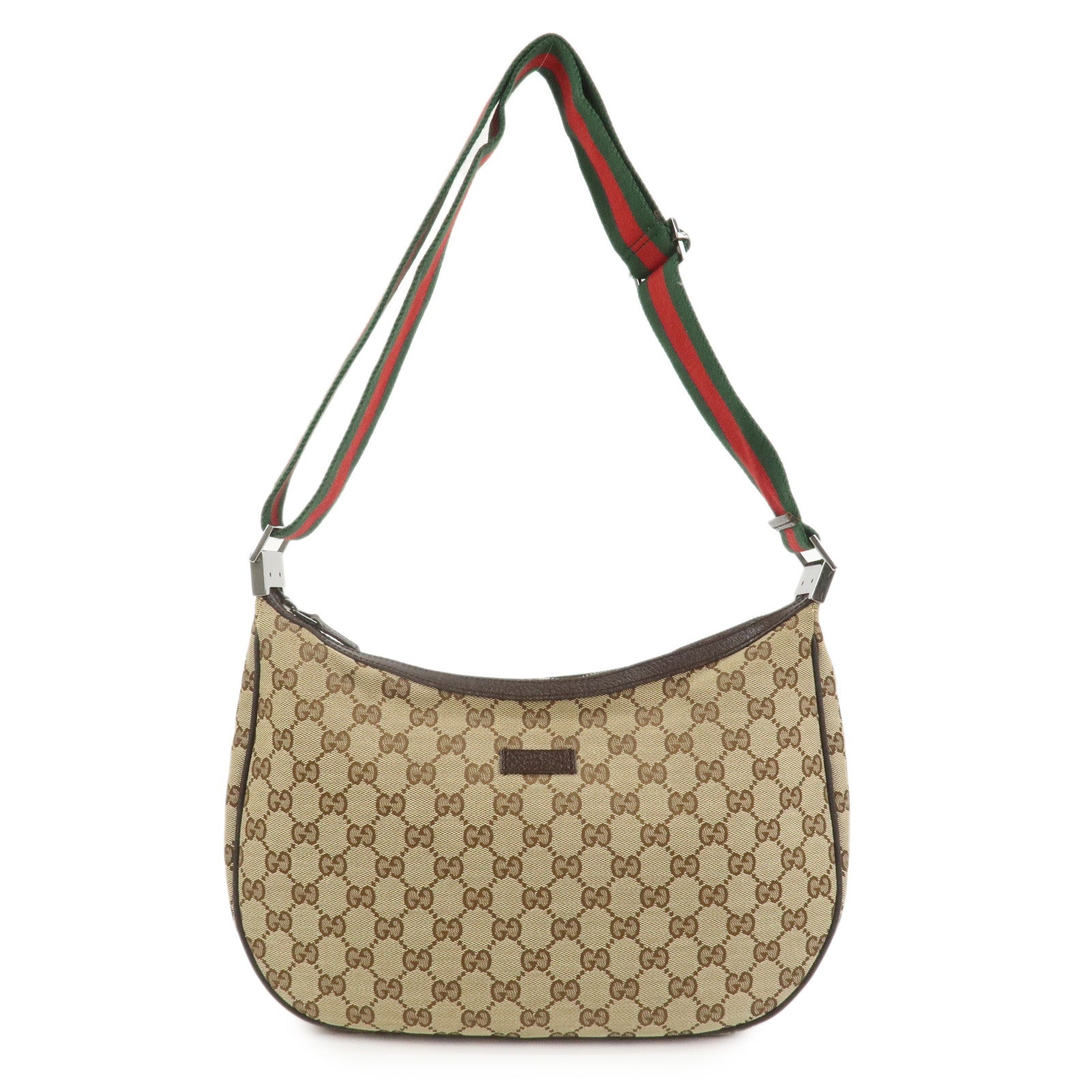 GUCCI Sherry GG Canvas Leather Shoulder Bag Beige Brown 122790