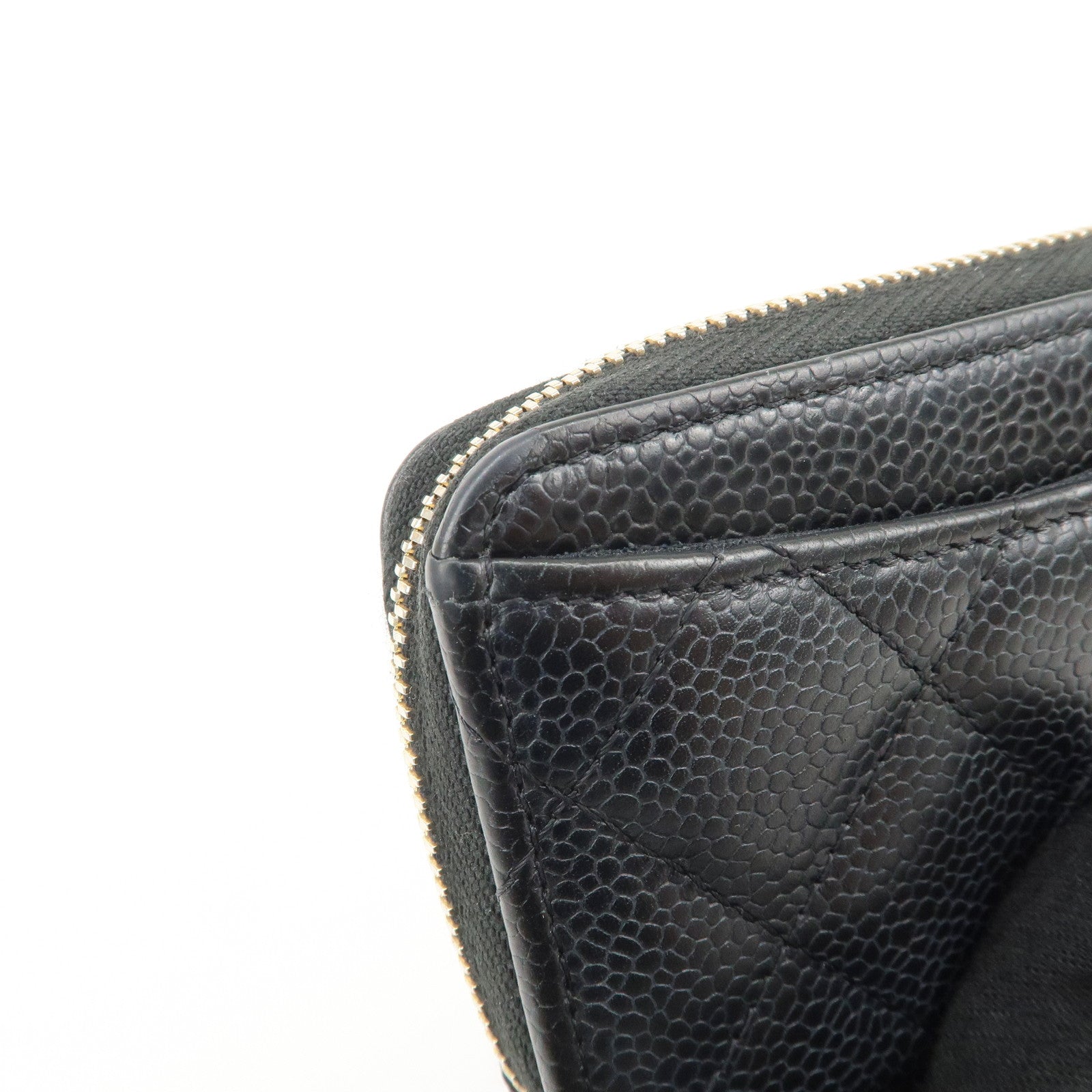 CHANEL Matelasse Timeless Classic Caviarskin Zippy Coin Case AP0216 Used