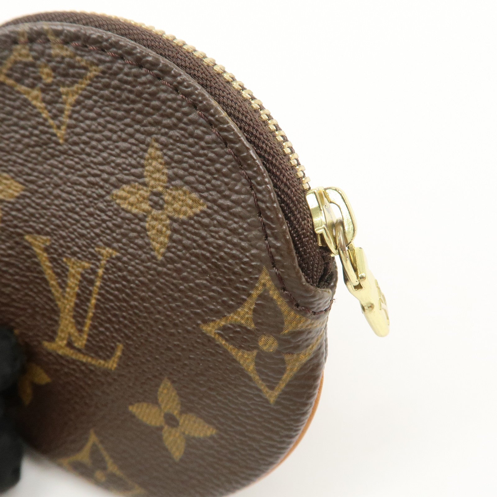 Louis Vuitton Monogram Porte Monnaie Rond Coin Case Brown M61926 Used