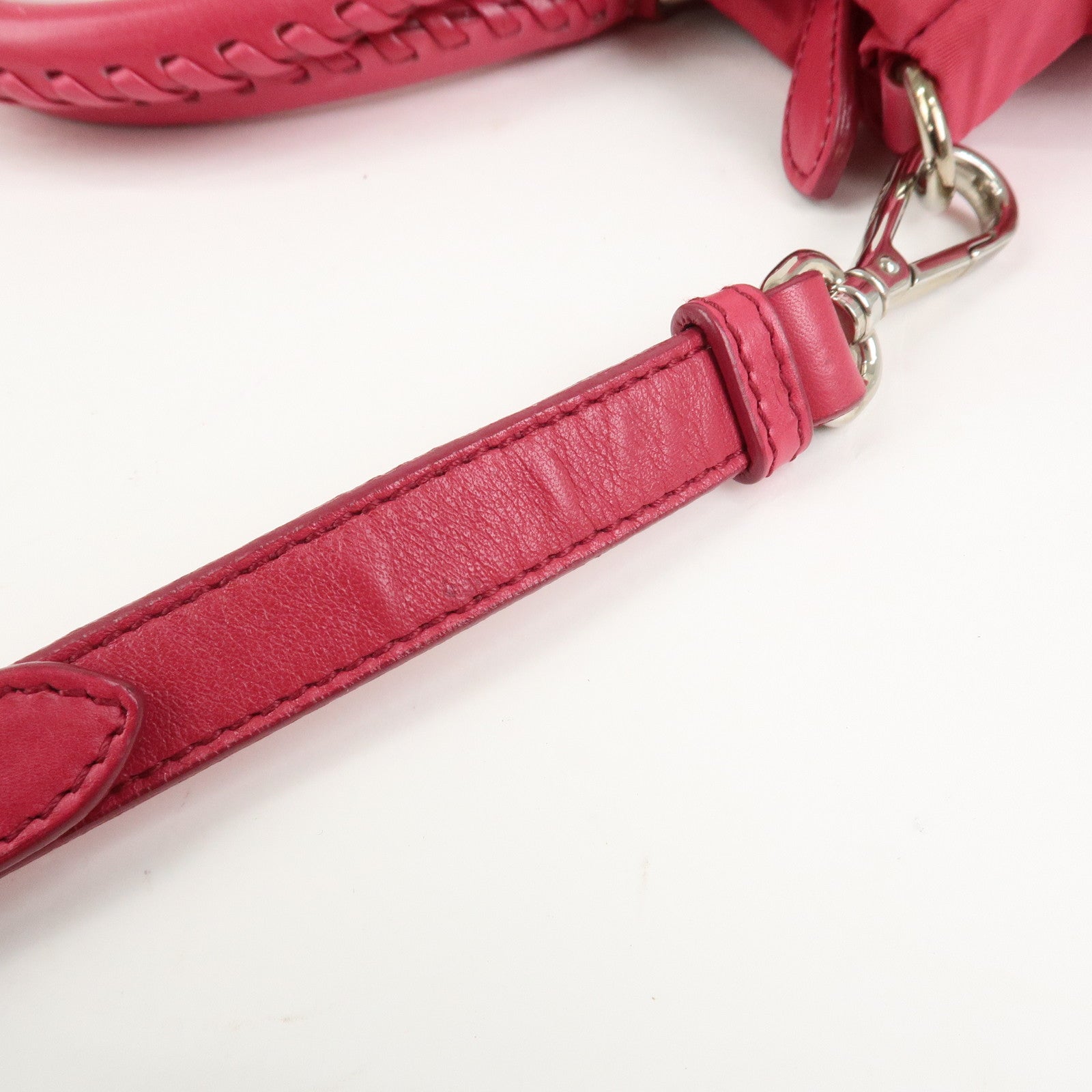 PRADA Logo Nylon Leather 2Way Bag Hand Bag Shoulder Bag Pink