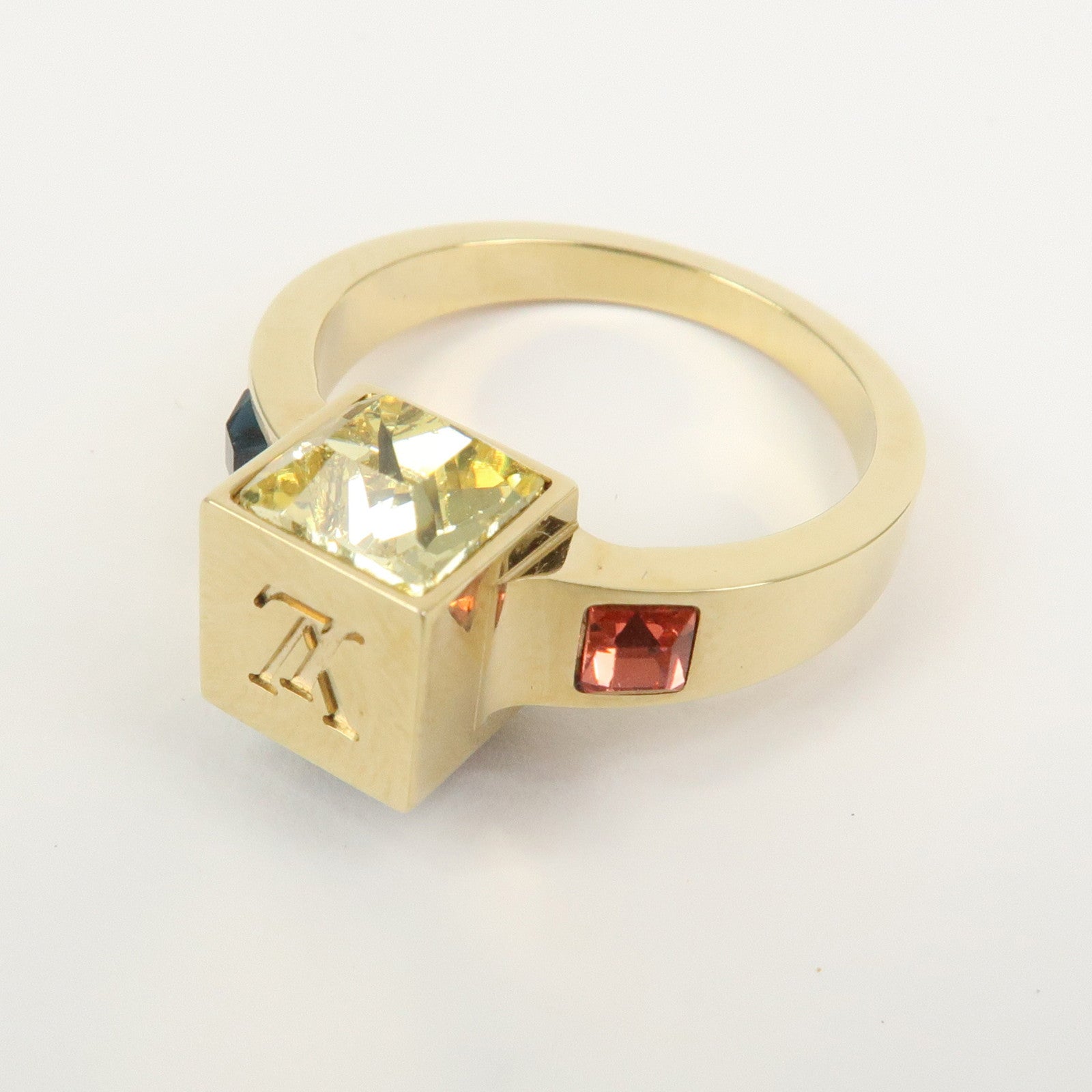 Louis Vuitton Bague Gamble Logo Metal Ring Gold M66824