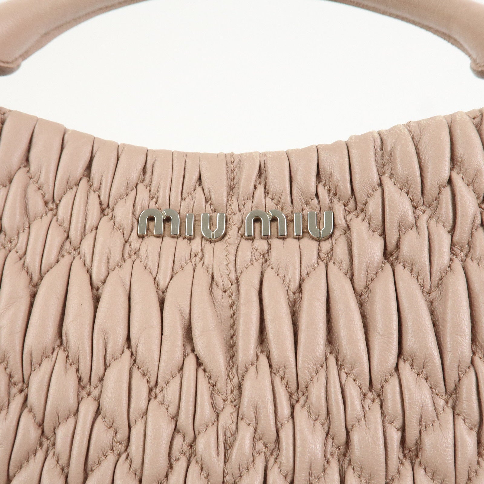 MIU MIU Matelasse Nappa Crystal Leather 2Way Shoulder Bag 5BE896