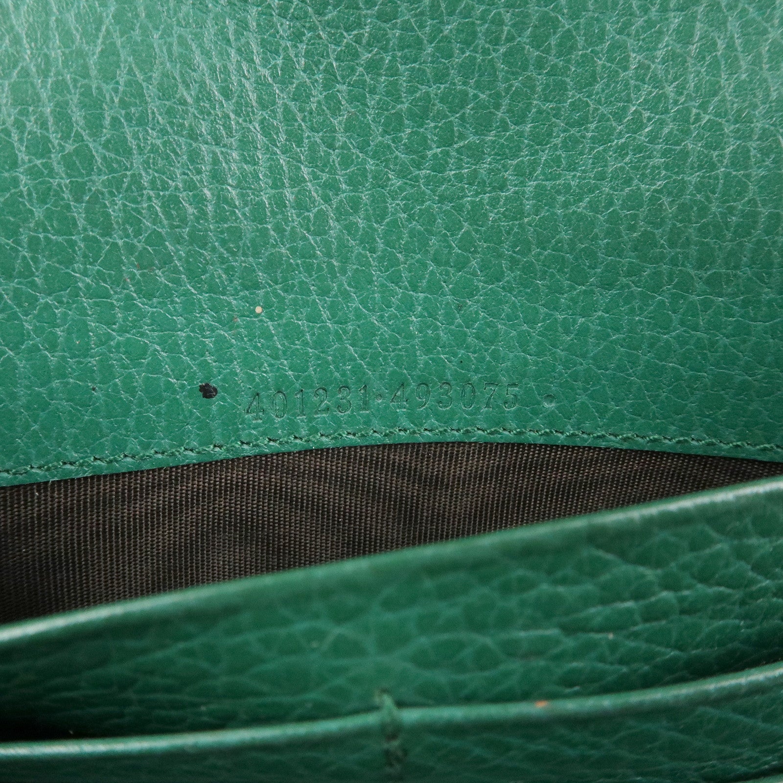 GUCCI Dionysus Leather Chain Wallet Shoulder Bag Green 401231