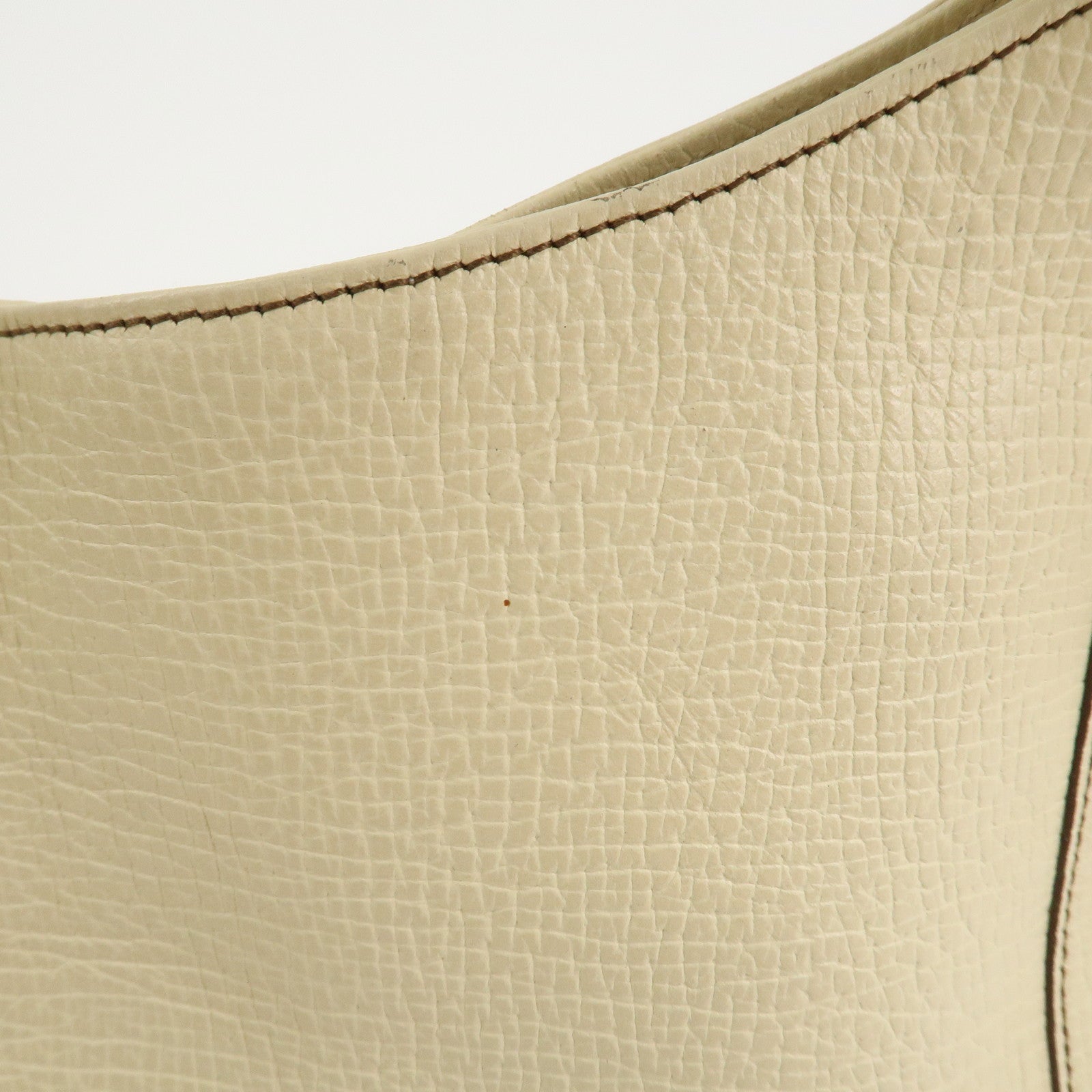LOEWE Logo Leather Shoulder Bag Hand Bag Ivory