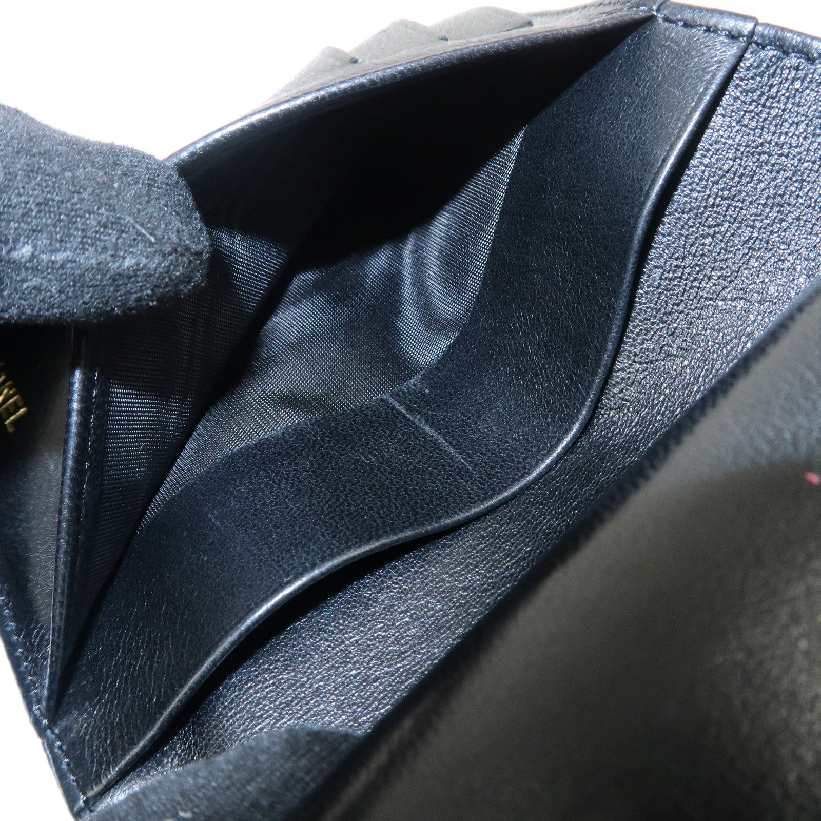 CHANEL COCO Mark Caviarskin Bi-fold Small Wallet Black A13497