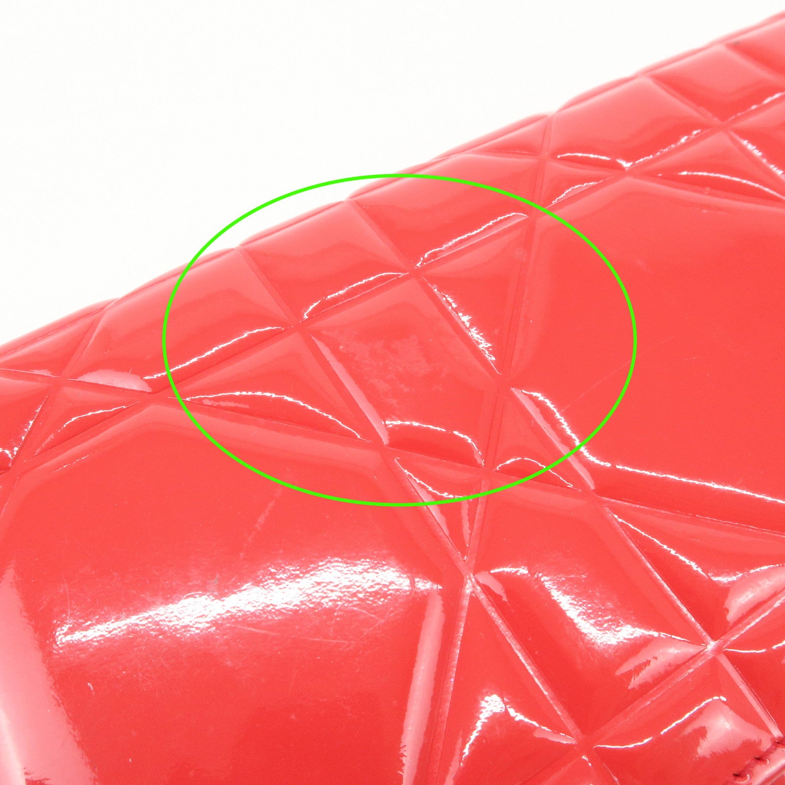 Christian Dior Cannage Patent Leather Bi-Fold Long Wallet Red